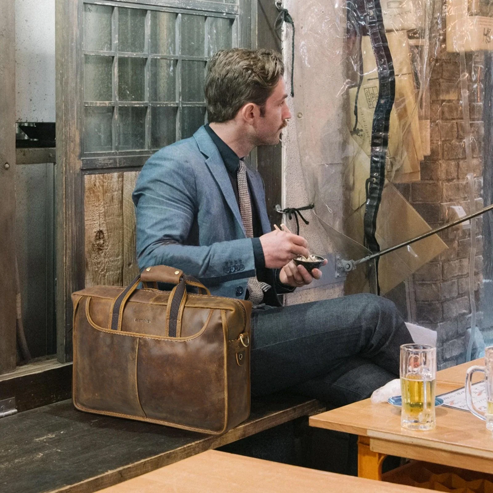 17 inch Men's Briefcase Messenger Bag — Business Lawyer - Image 12