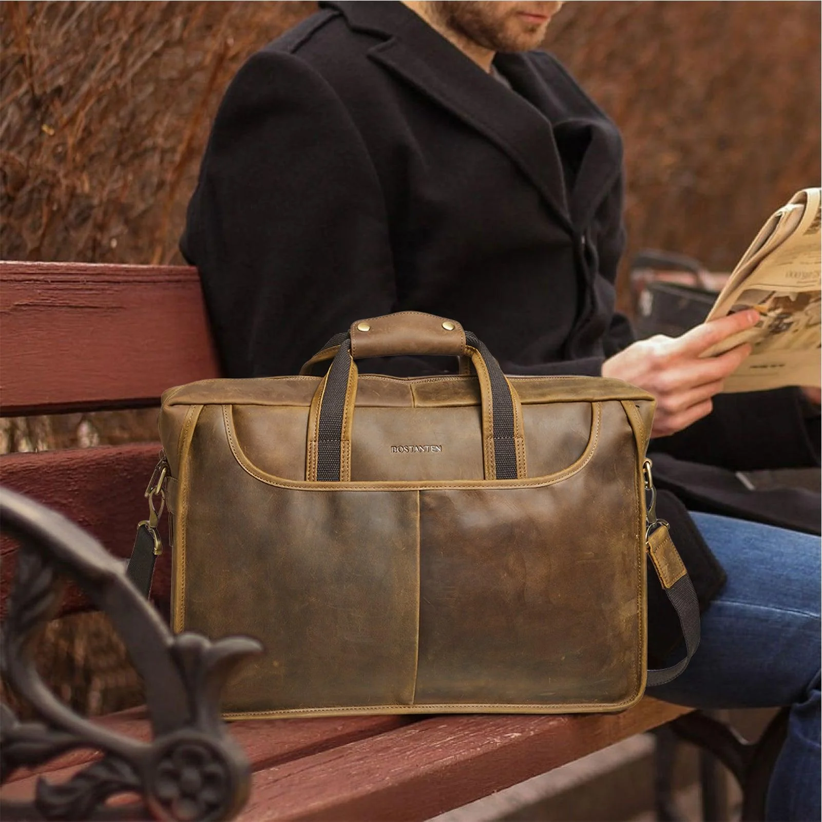 17 inch Men's Briefcase Messenger Bag — Business Lawyer - Image 13