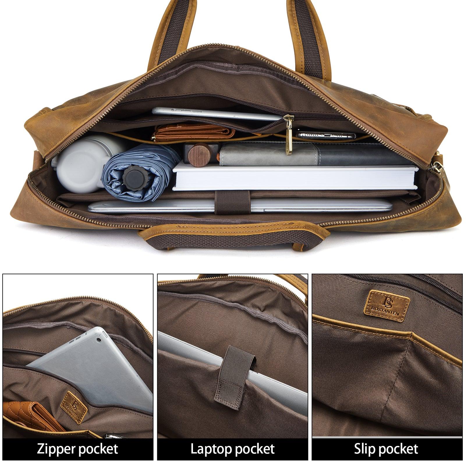 17 inch Men's Briefcase Messenger Bag — Business Lawyer - Image 16