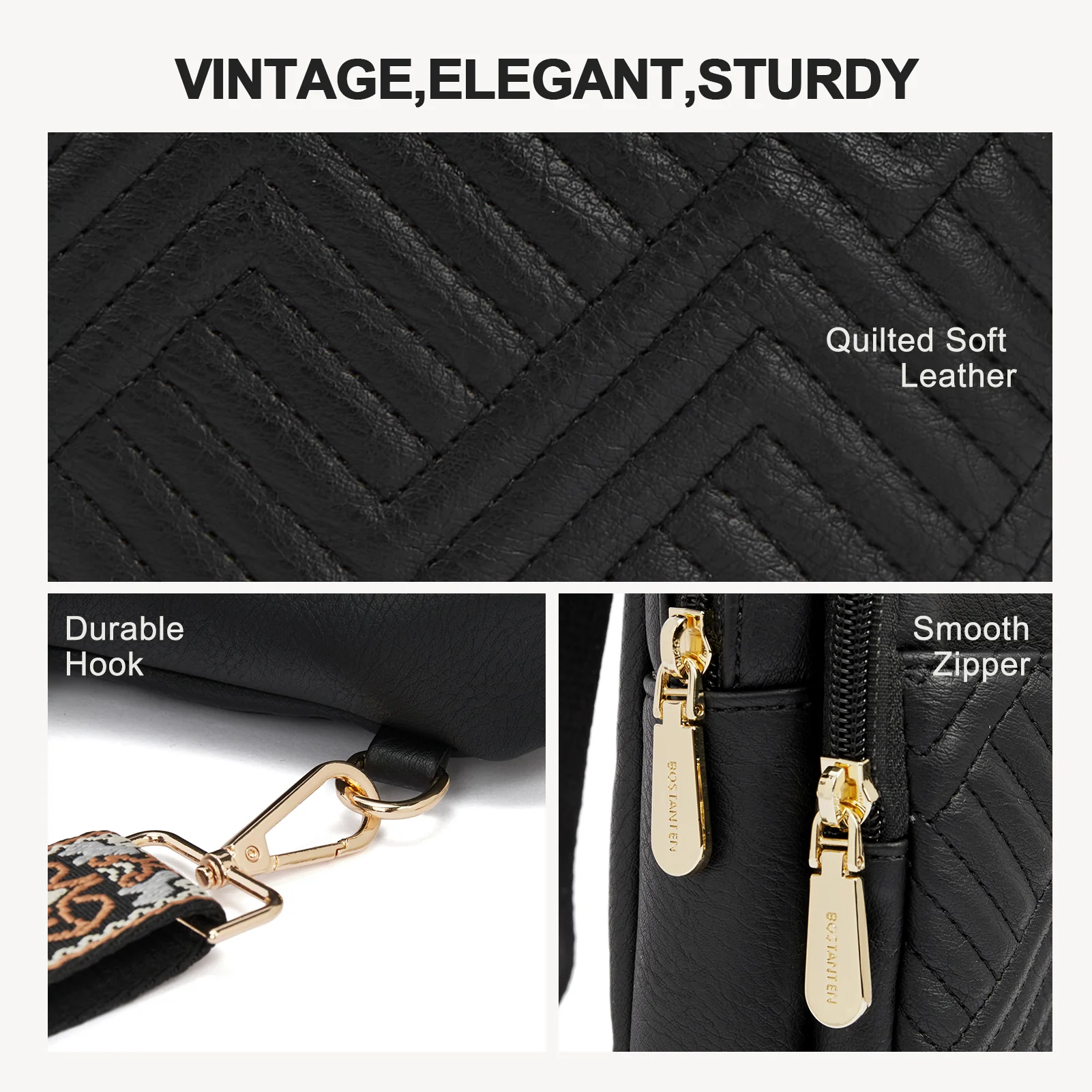 Aurora Chevron Quilted Embroidered Strap Sling Bag - Image 24