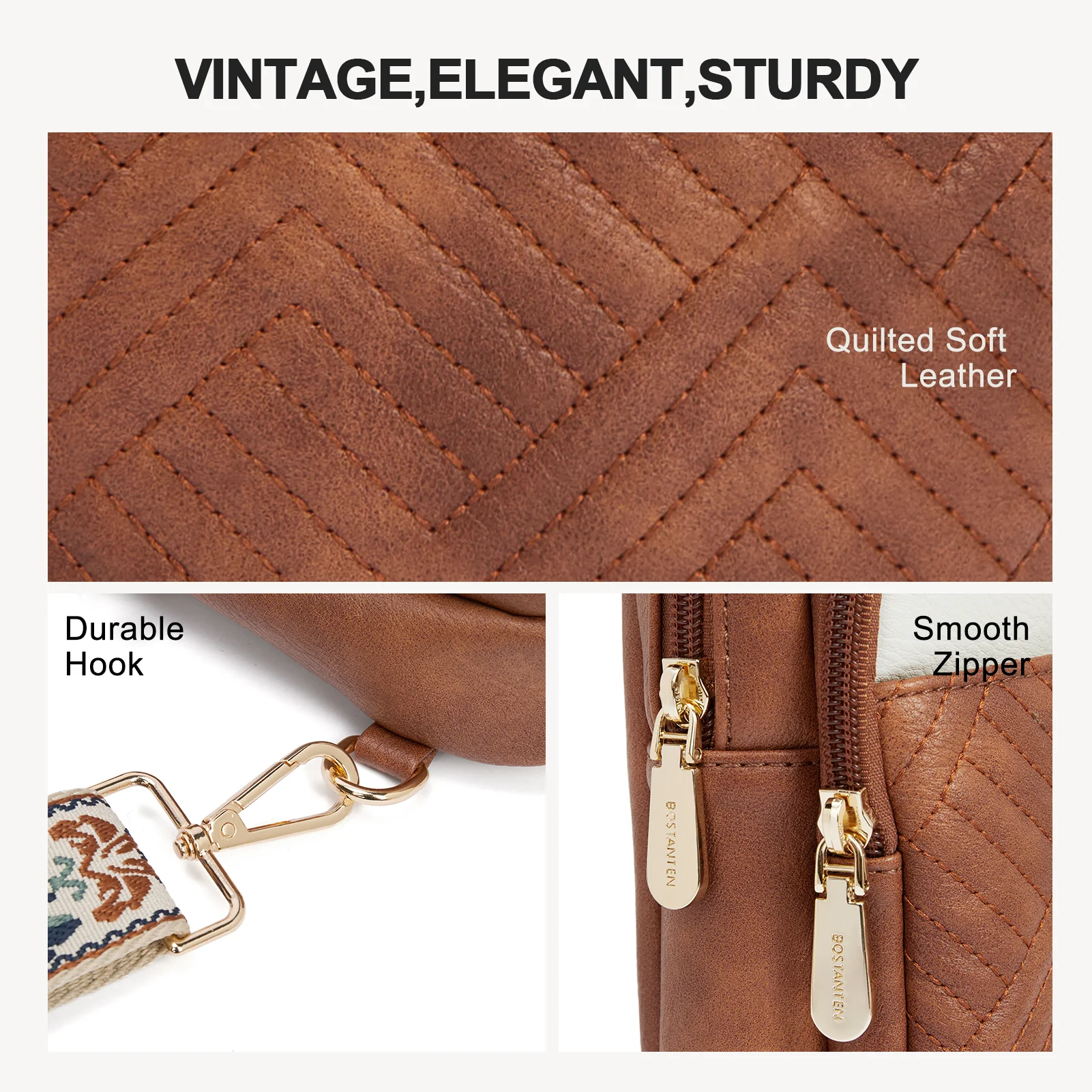 Aurora Chevron Quilted Embroidered Strap Sling Bag - Image 38