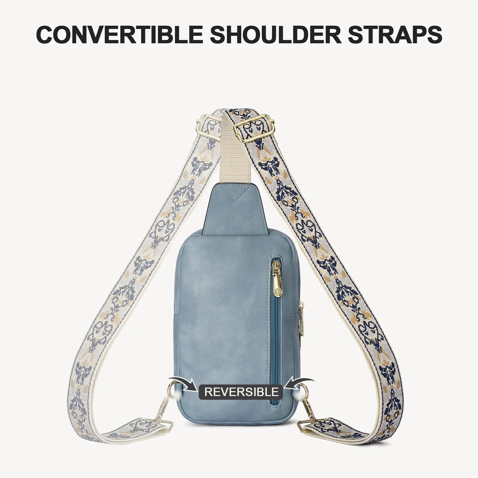 Aurora Chevron Quilted Embroidered Strap Sling Bag - Image 55