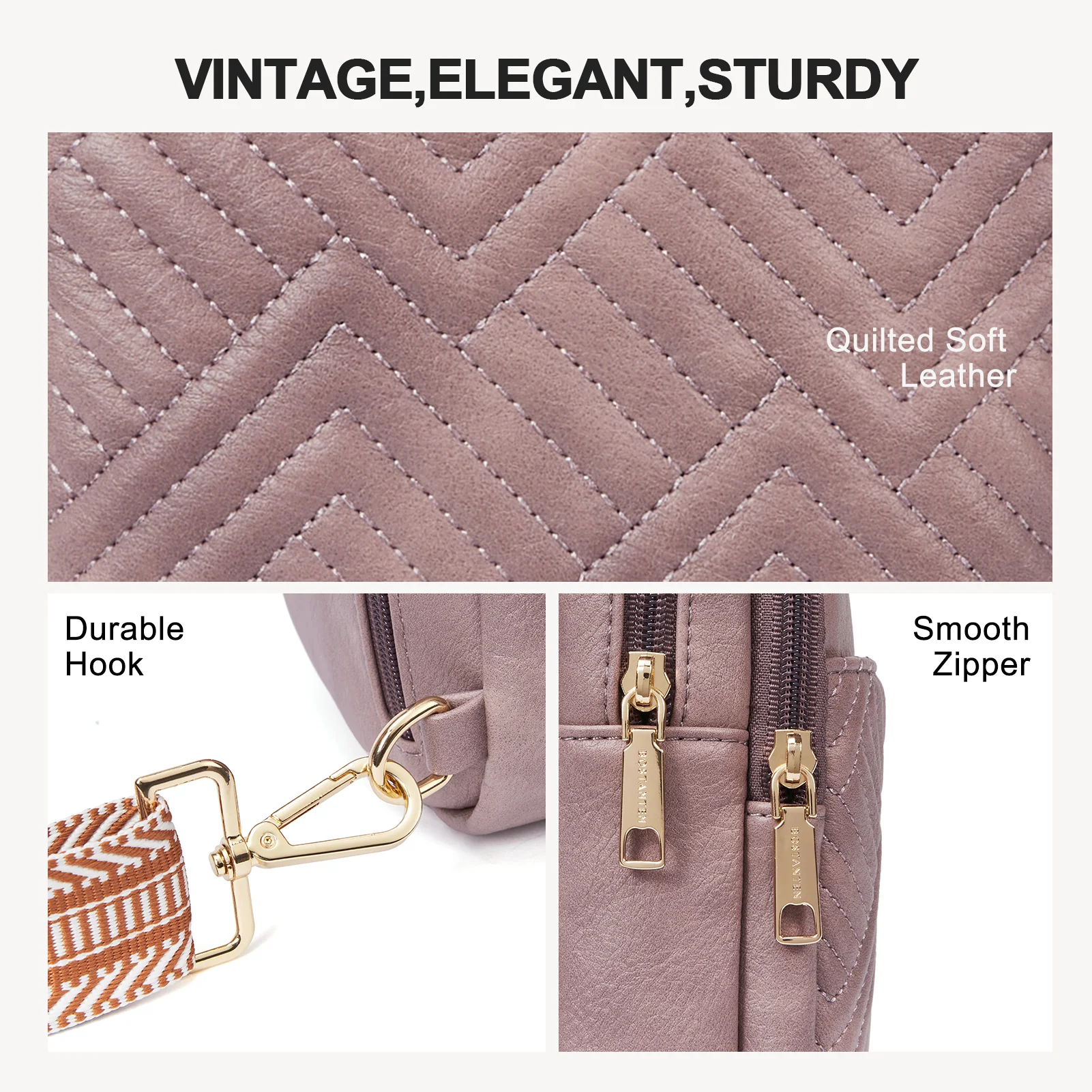 Aurora Chevron Quilted Embroidered Strap Sling Bag - Image 61