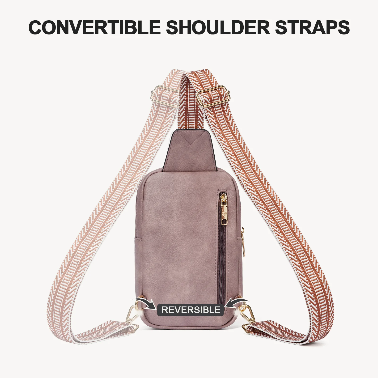 Aurora Chevron Quilted Embroidered Strap Sling Bag - Image 62