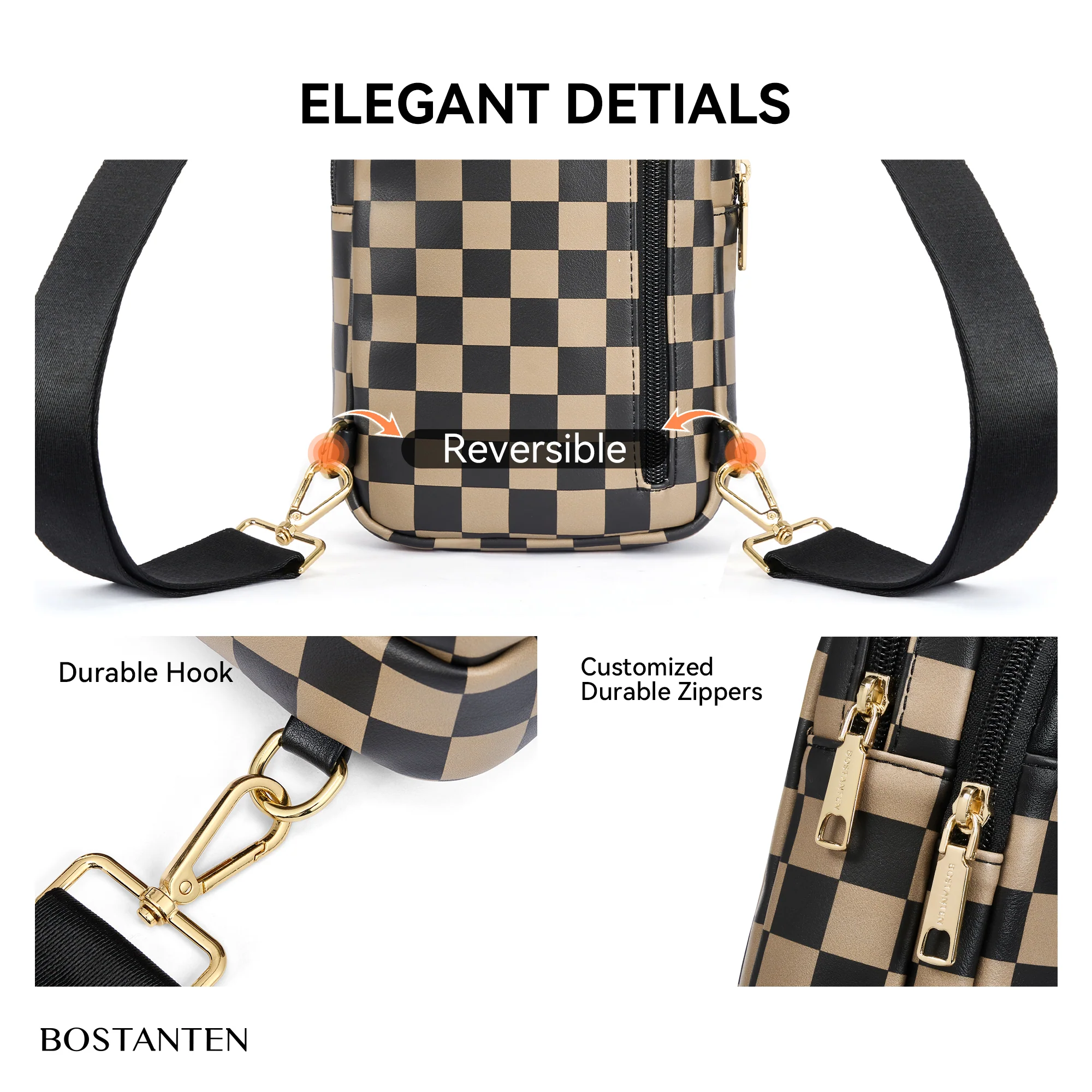 Aurora Chevron Quilted Embroidered Strap Sling Bag - Image 68