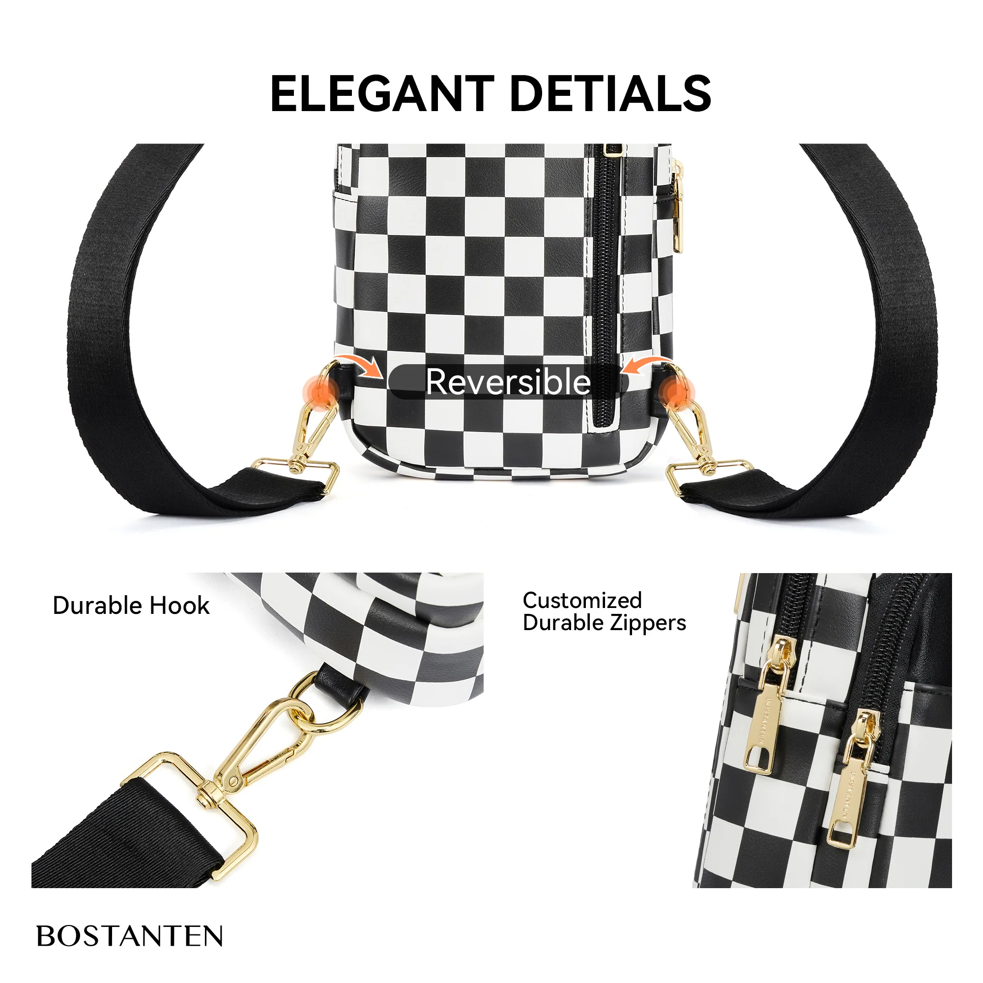 Aurora Chevron Quilted Embroidered Strap Sling Bag - Image 74