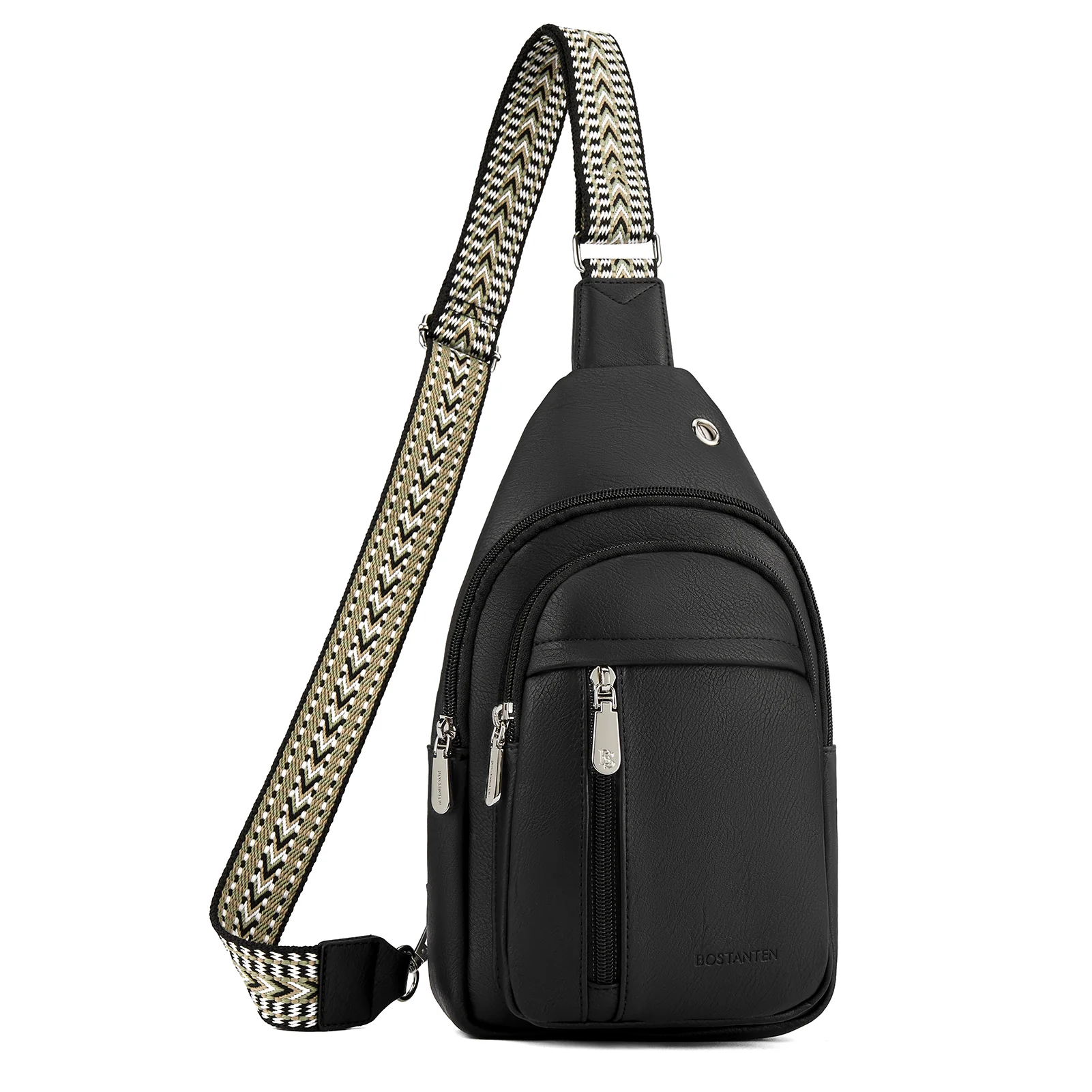 Aurora Chevron Patterned Sling Bag with Adjustable Guitar Strap - Image 10
