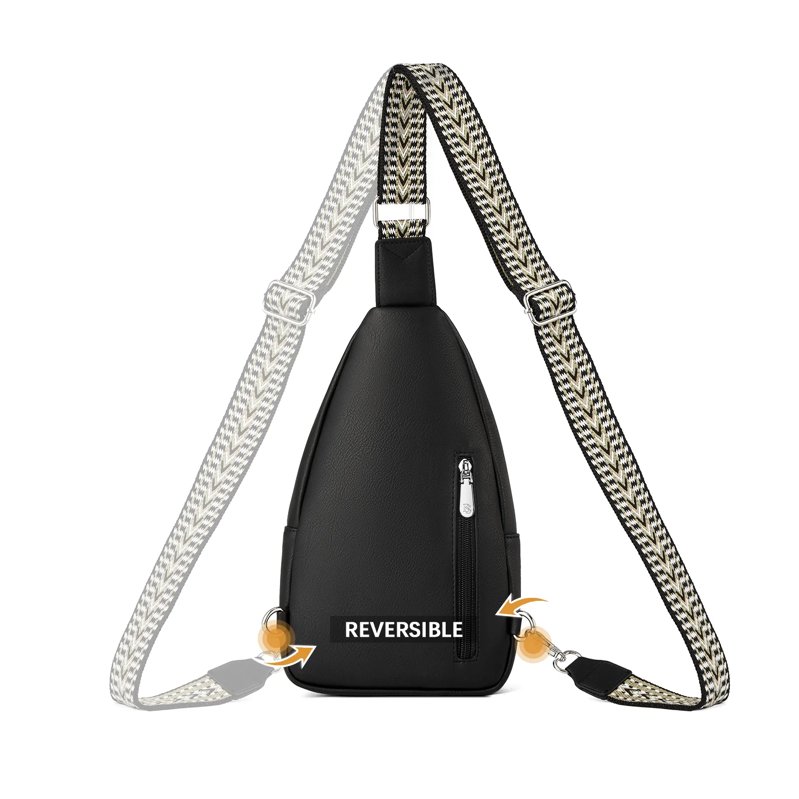 Aurora Chevron Patterned Sling Bag with Adjustable Guitar Strap - Image 16