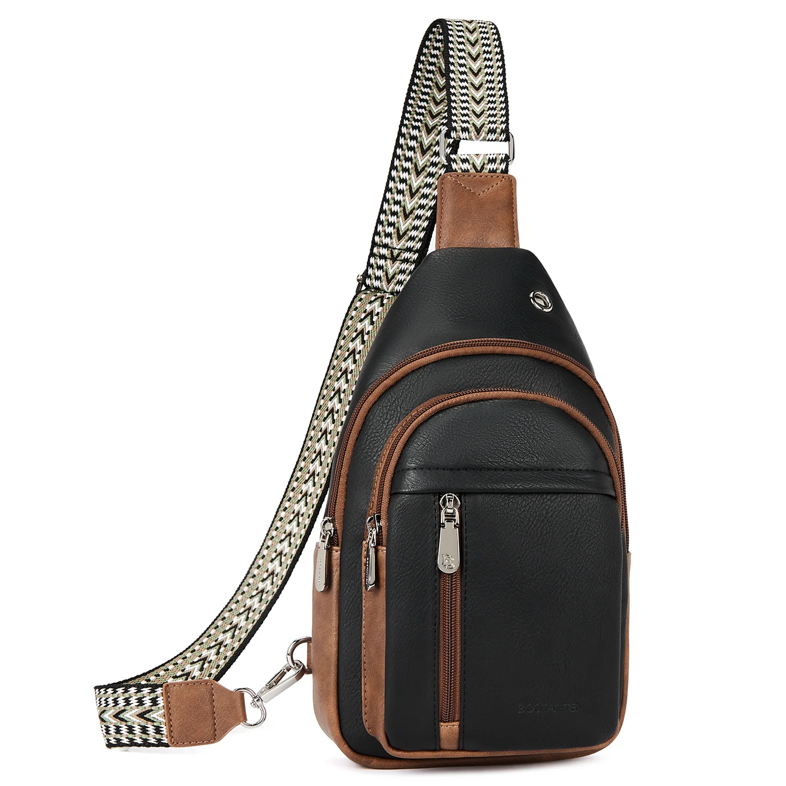 Aurora Chevron Patterned Sling Bag with Adjustable Guitar Strap - Image 18