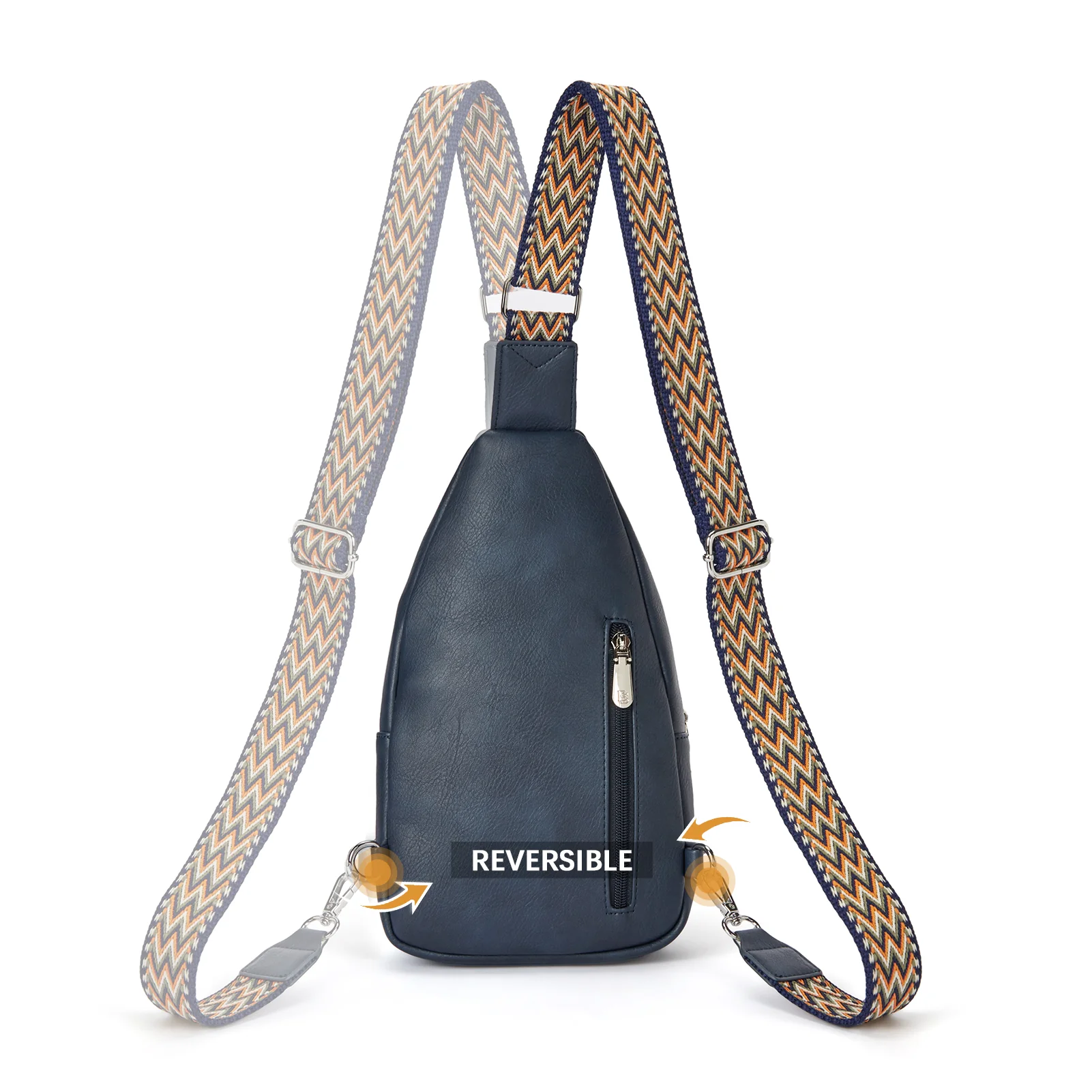 Aurora Chevron Patterned Sling Bag with Adjustable Guitar Strap - Image 41