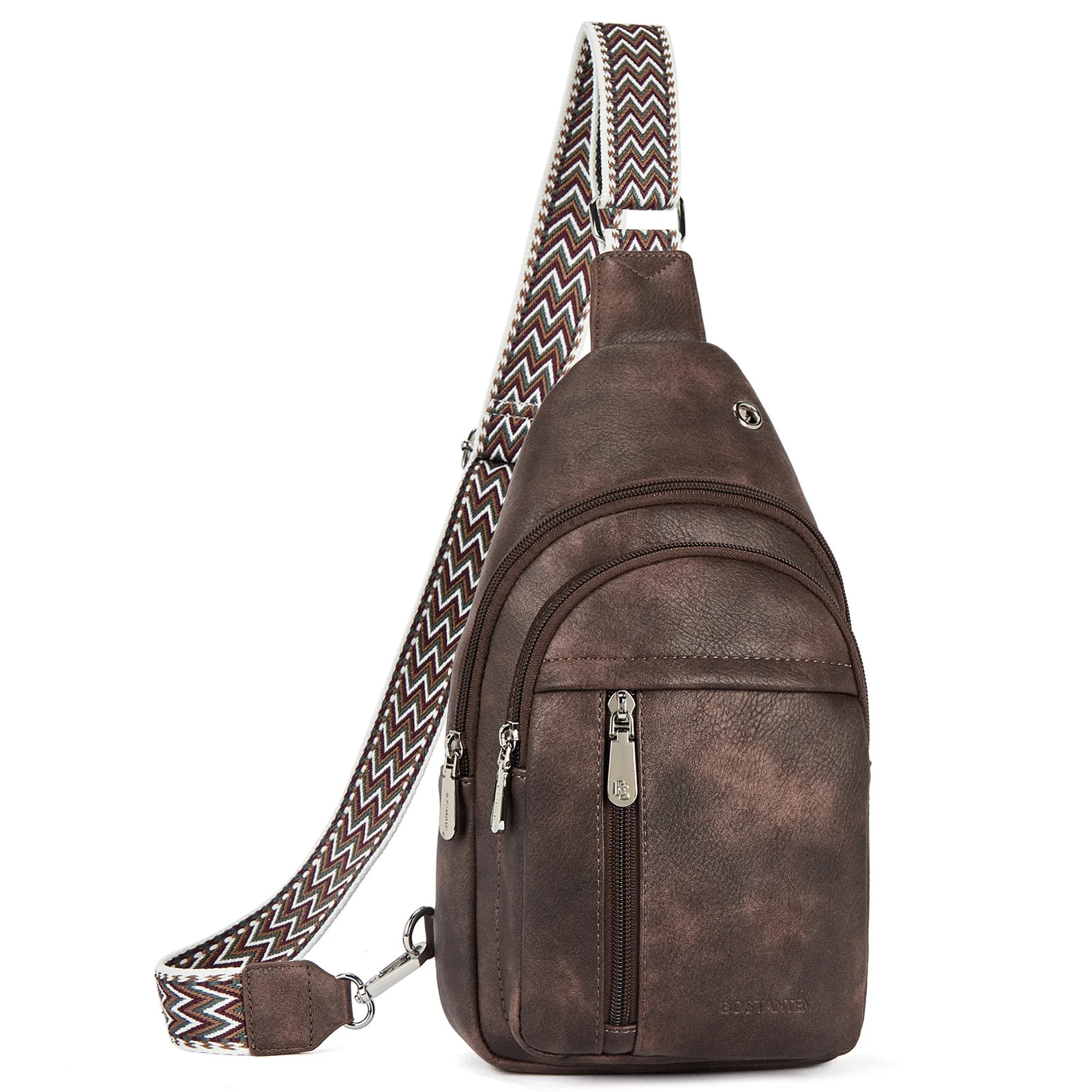 Aurora Chevron Patterned Sling Bag with Adjustable Guitar Strap - Image 46