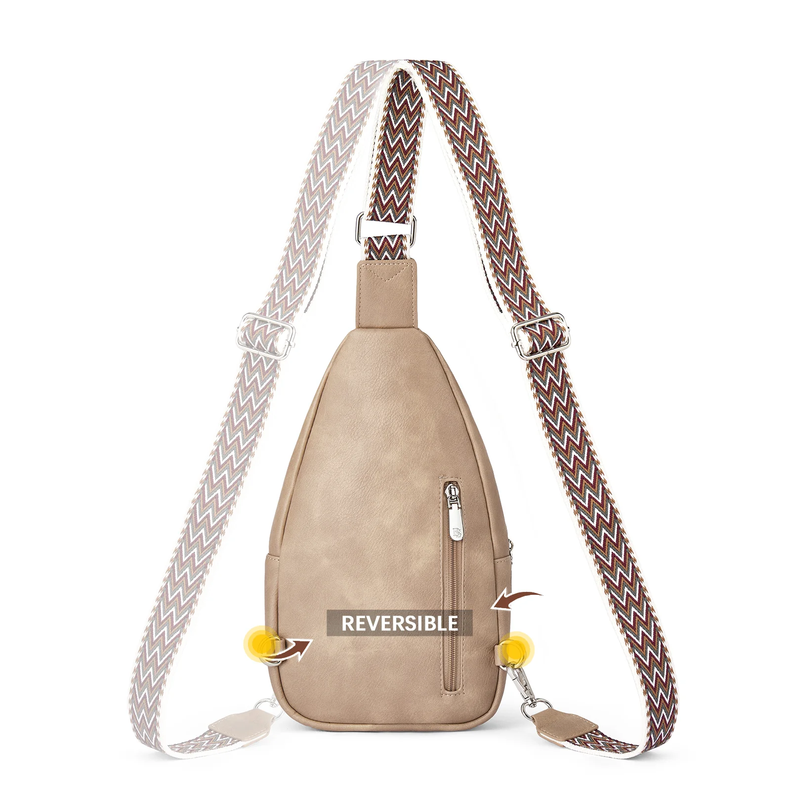 Aurora Chevron Patterned Sling Bag with Adjustable Guitar Strap - Image 62