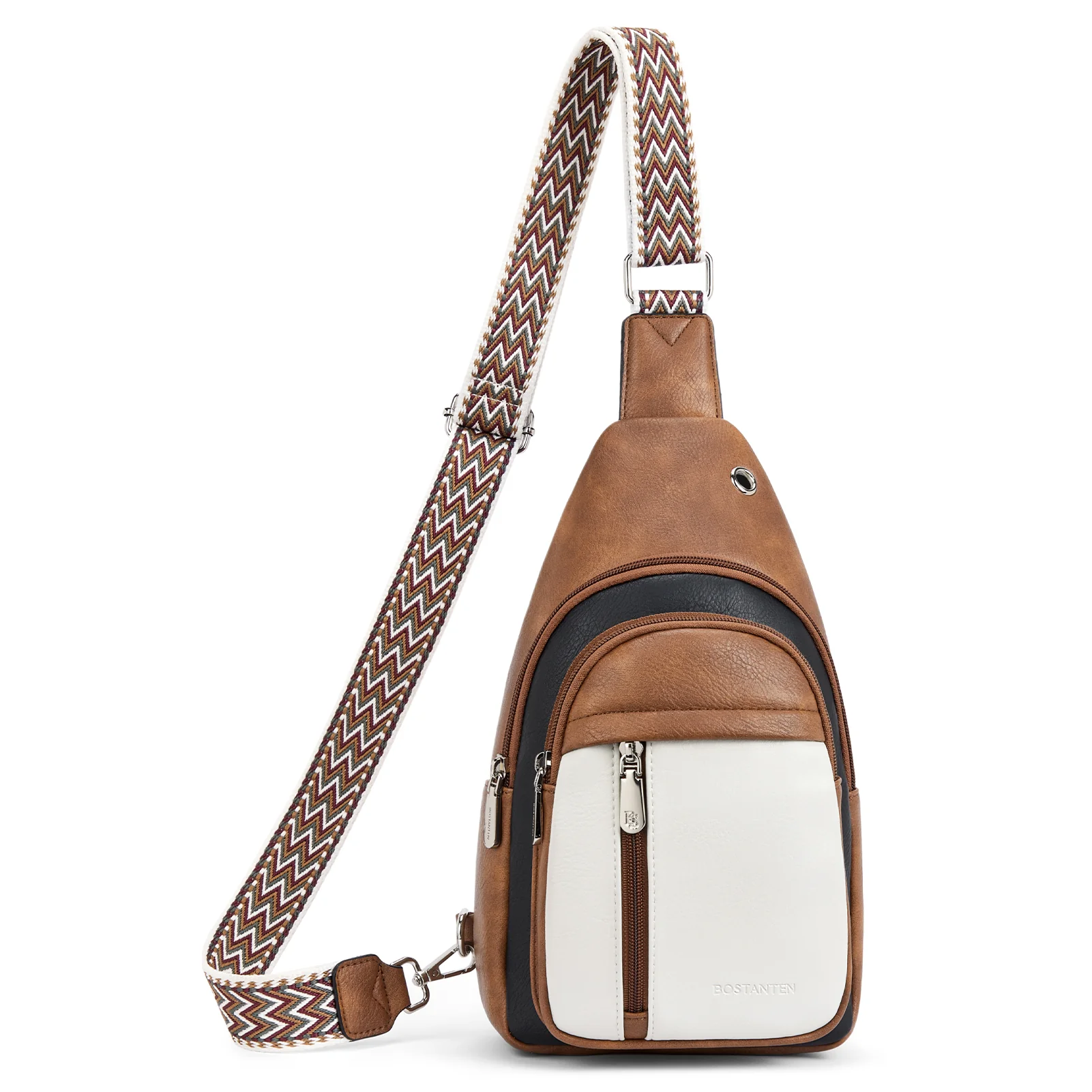 Aurora Chevron Patterned Sling Bag with Adjustable Guitar Strap - Image 64