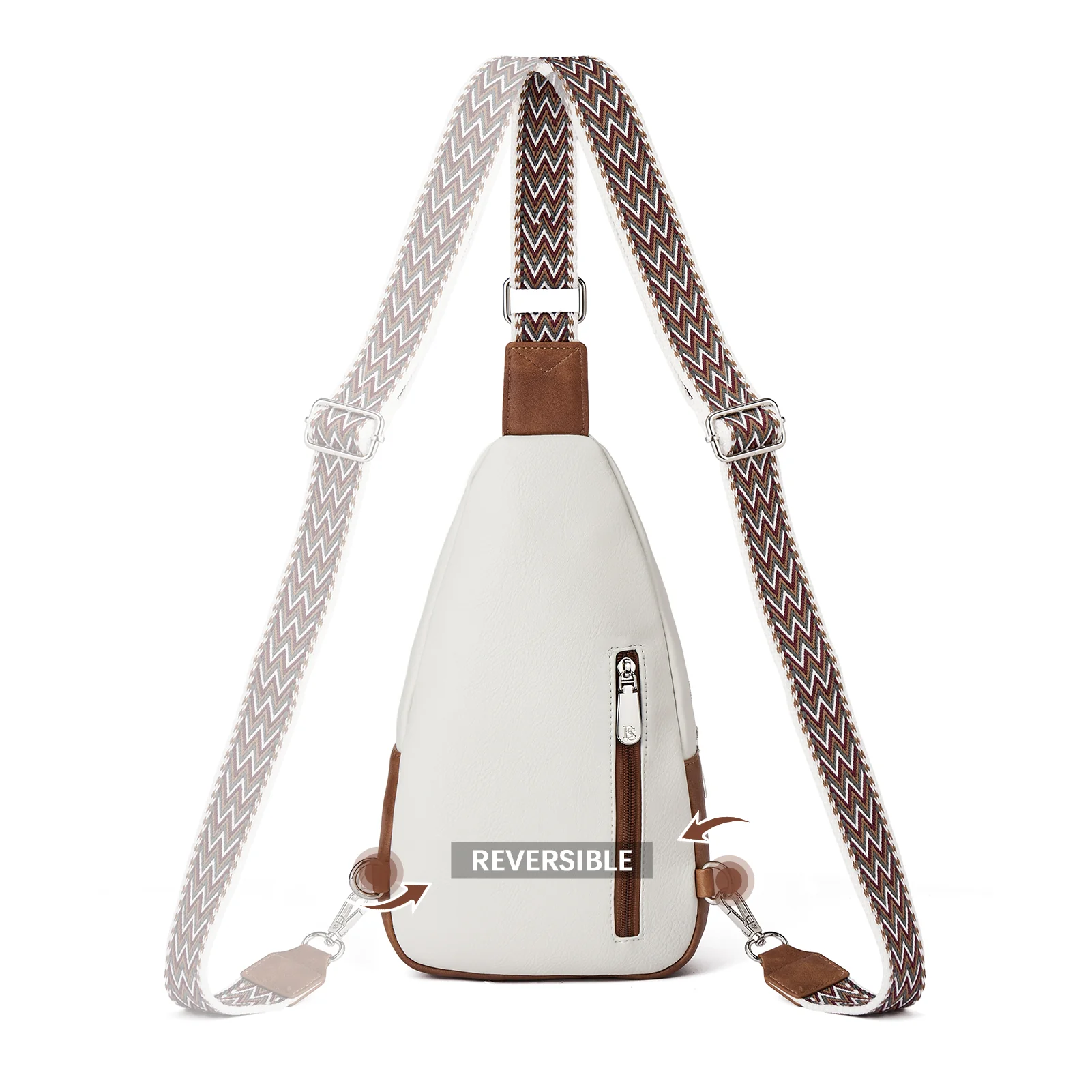 Aurora Chevron Patterned Sling Bag with Adjustable Guitar Strap - Image 7