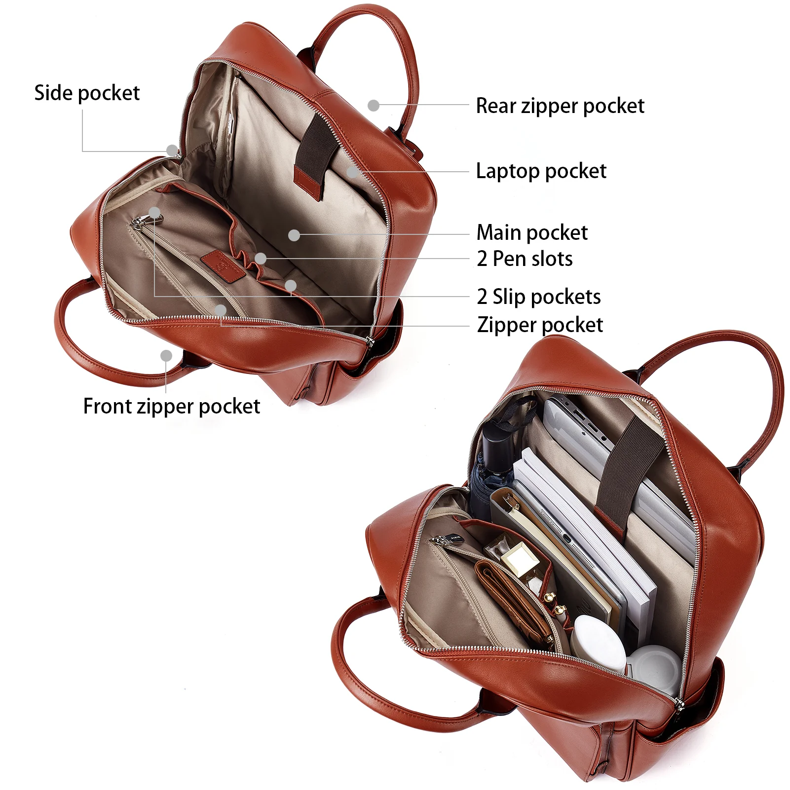 Caramel Womens Casual Backpack - Image 6