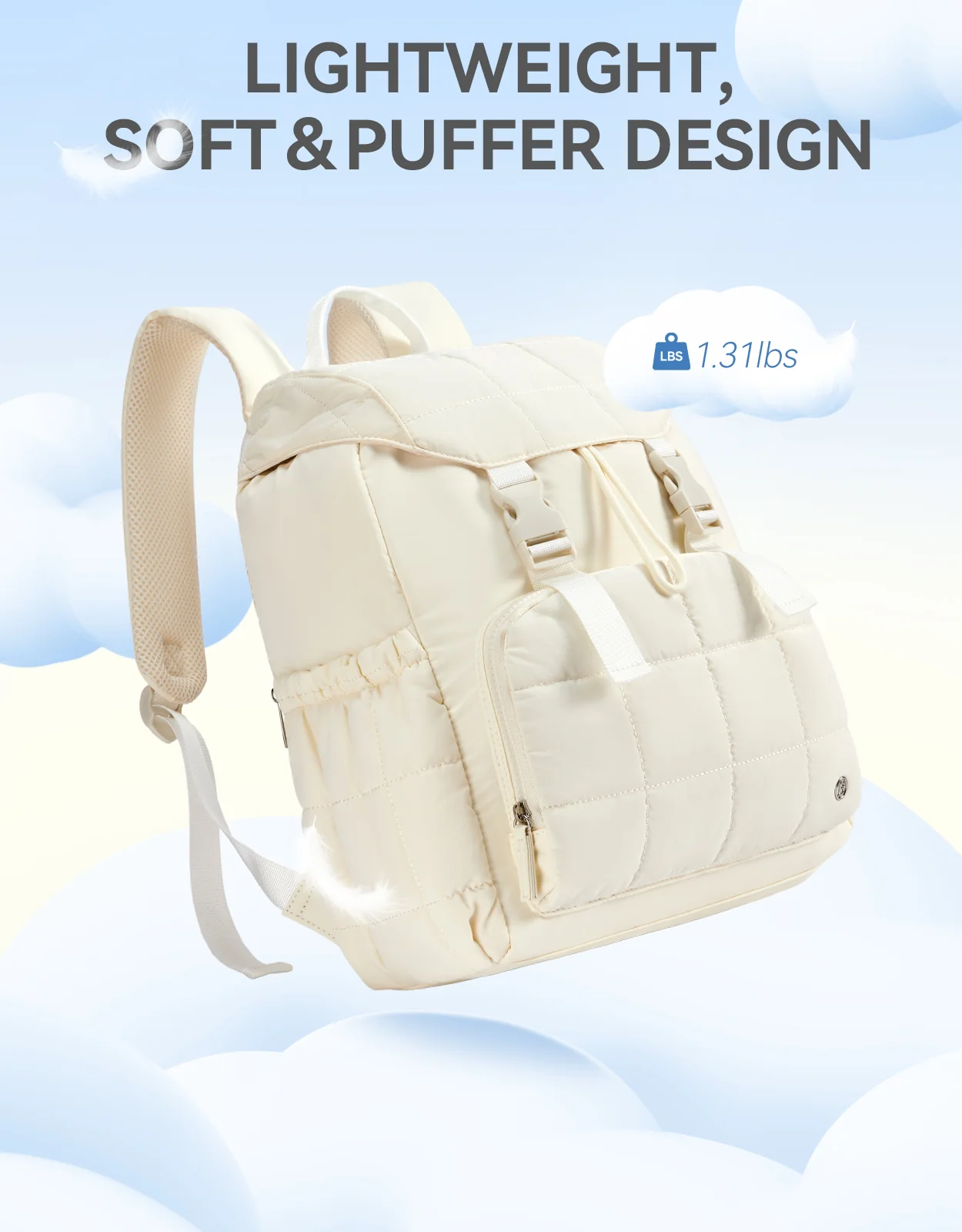 AVE 15.6 Inch Taslan Quilted Lightweight  Laptop Backpack - Image 22