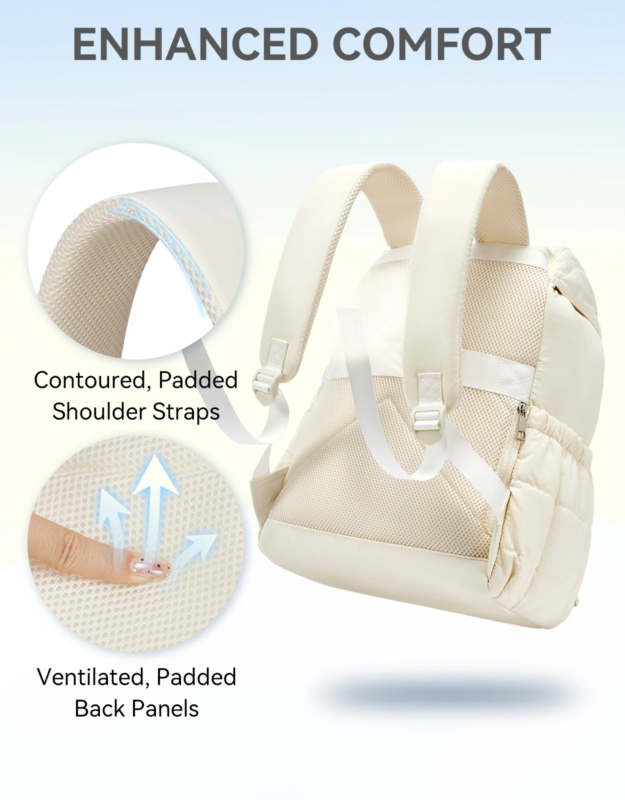 AVE 15.6 Inch Taslan Quilted Lightweight  Laptop Backpack - Image 24