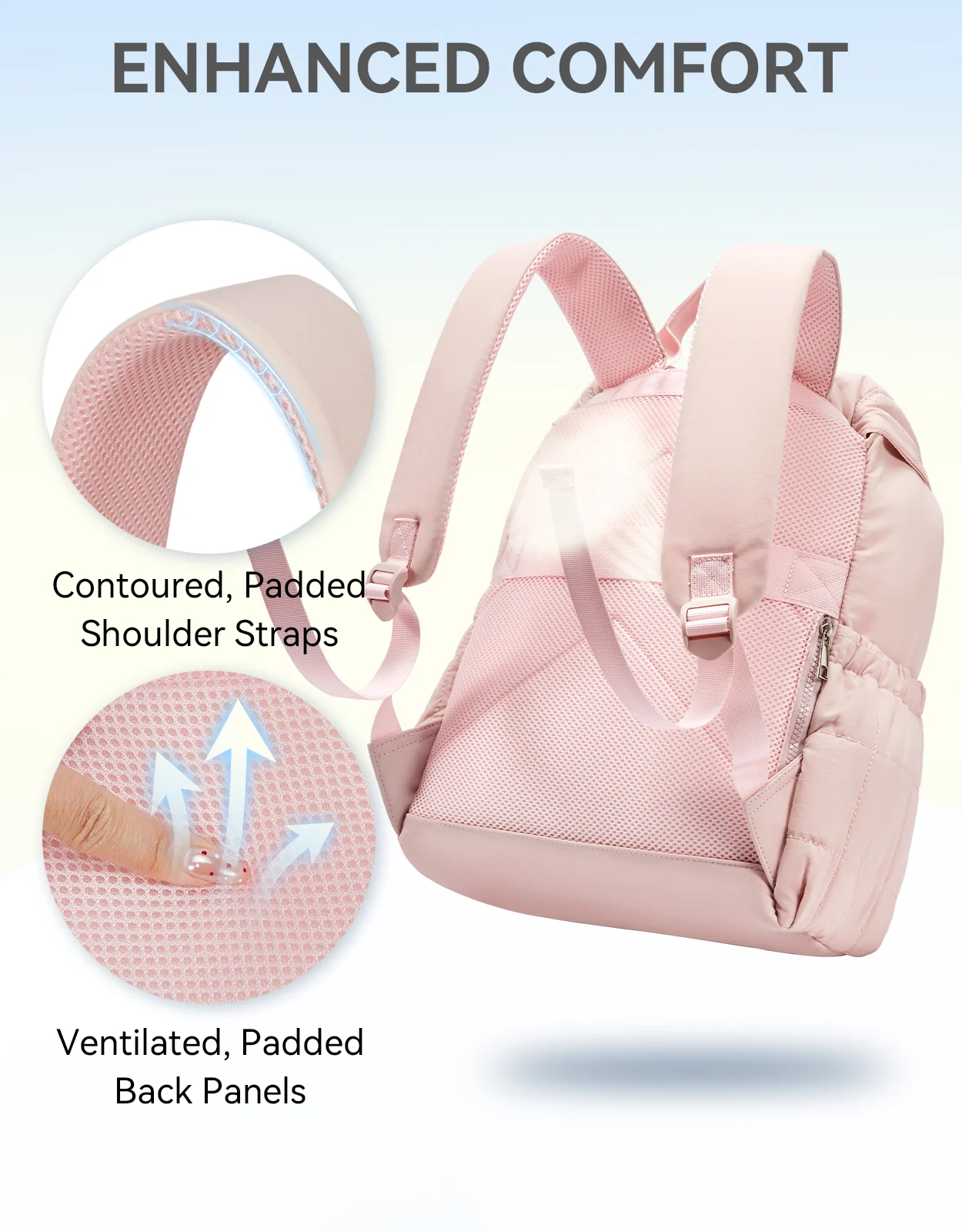 AVE 15.6 Inch Taslan Quilted Lightweight  Laptop Backpack - Image 31