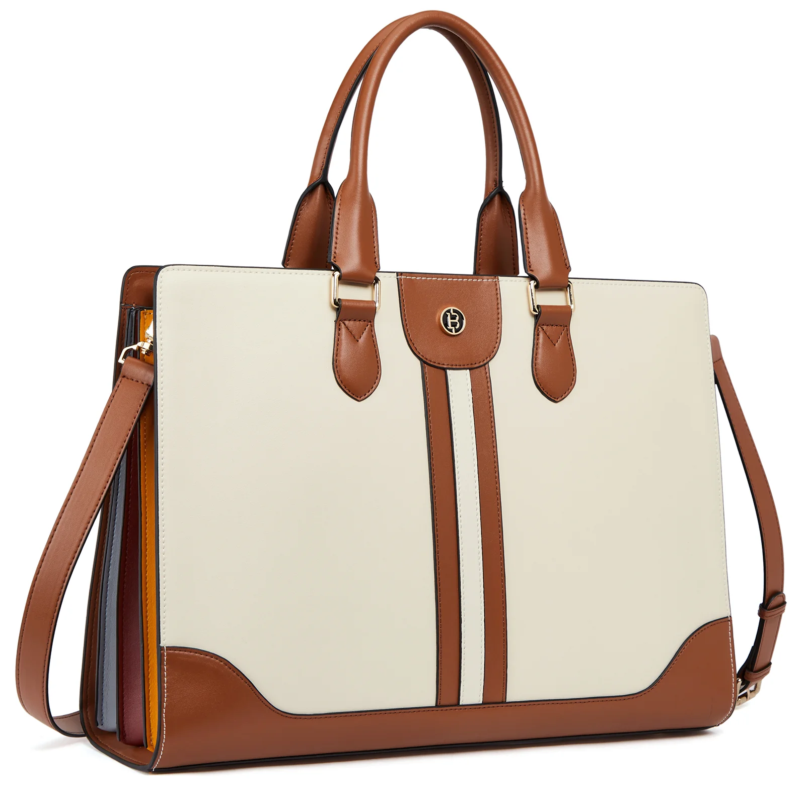Stroud Vintage Leather Briefcase — Fashion Round - Image 10