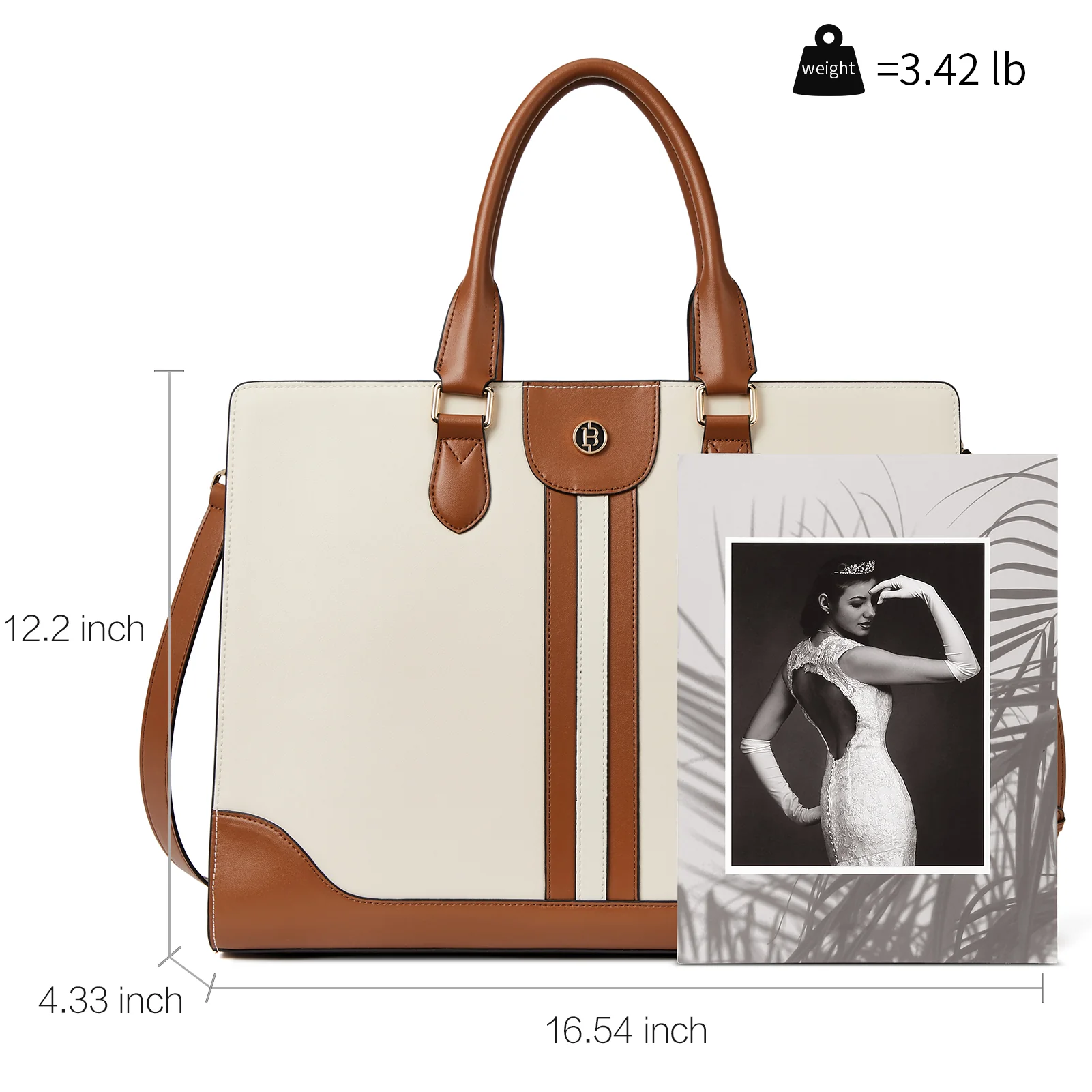 Stroud Vintage Leather Briefcase — Fashion Round - Image 14