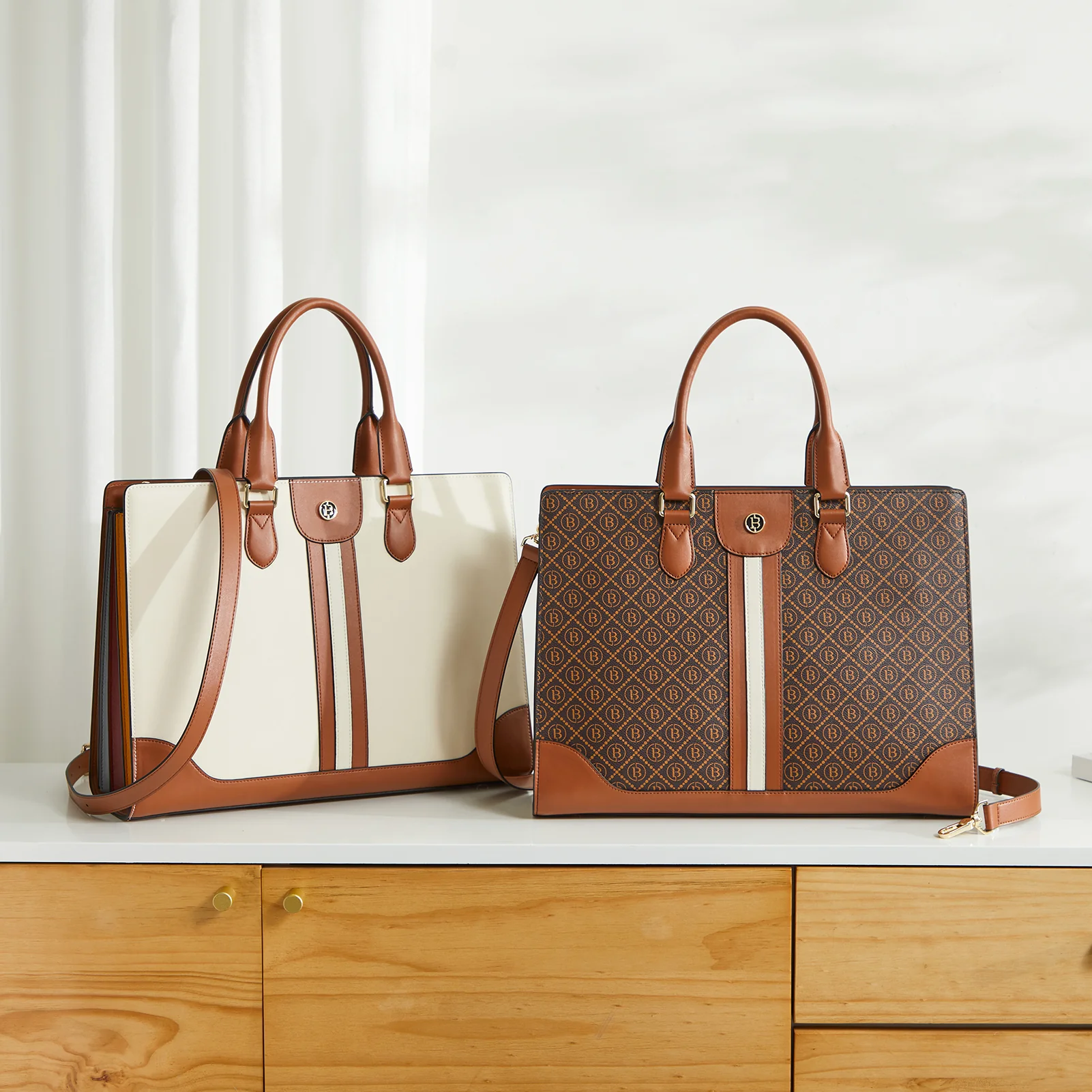 Stroud Vintage Leather Briefcase — Fashion Round - Image 19