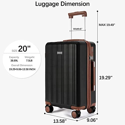 Arrio 20 inch Carry On Fashion Hardside Spinner Wheels Luggage - Image 12