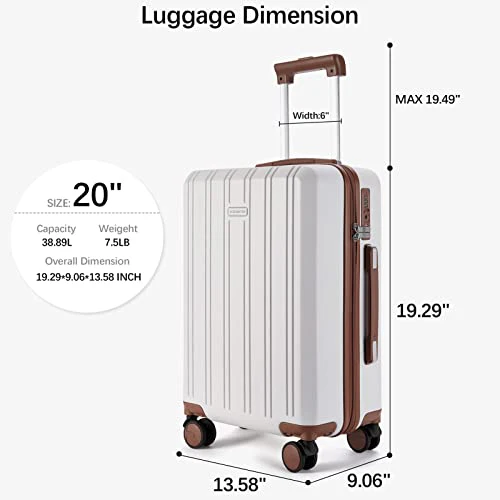 Arrio 20 inch Carry On Fashion Hardside Spinner Wheels Luggage - Image 3