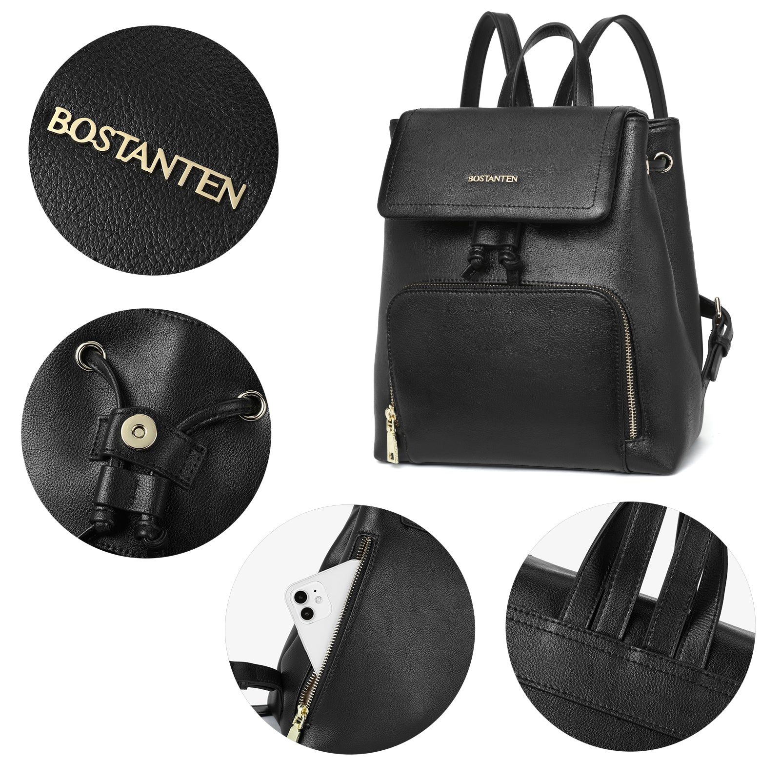 BOSTANTEN Backpack for Woman Fashion Travel Backpack Purse Ladies Shoulder Bags - Image 7
