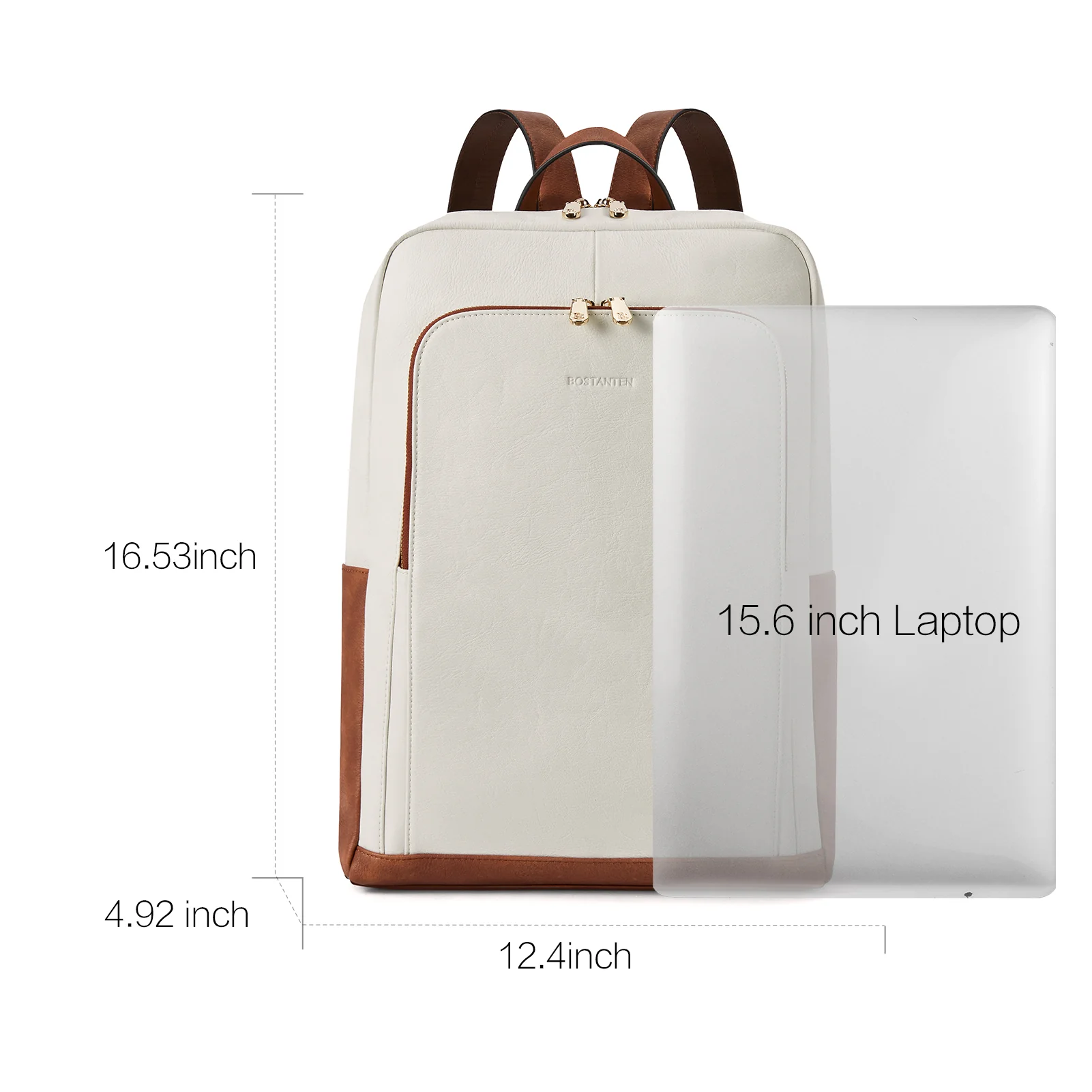 Baish Women Leather Laptop Backpack  Travel Business Work Daypack - Image 3