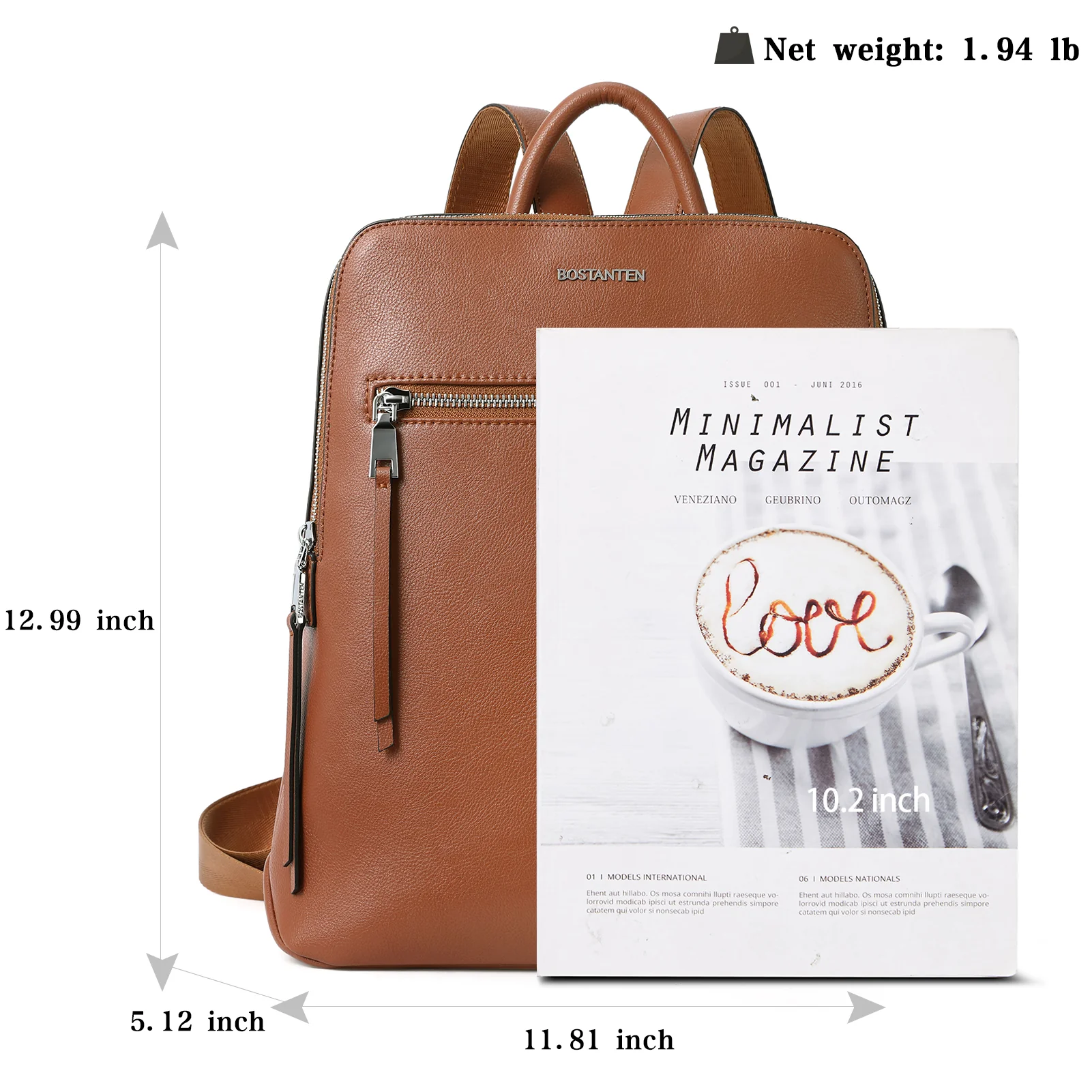 Nombongo Soft Leather Backpack — Pitch-Black - Image 12