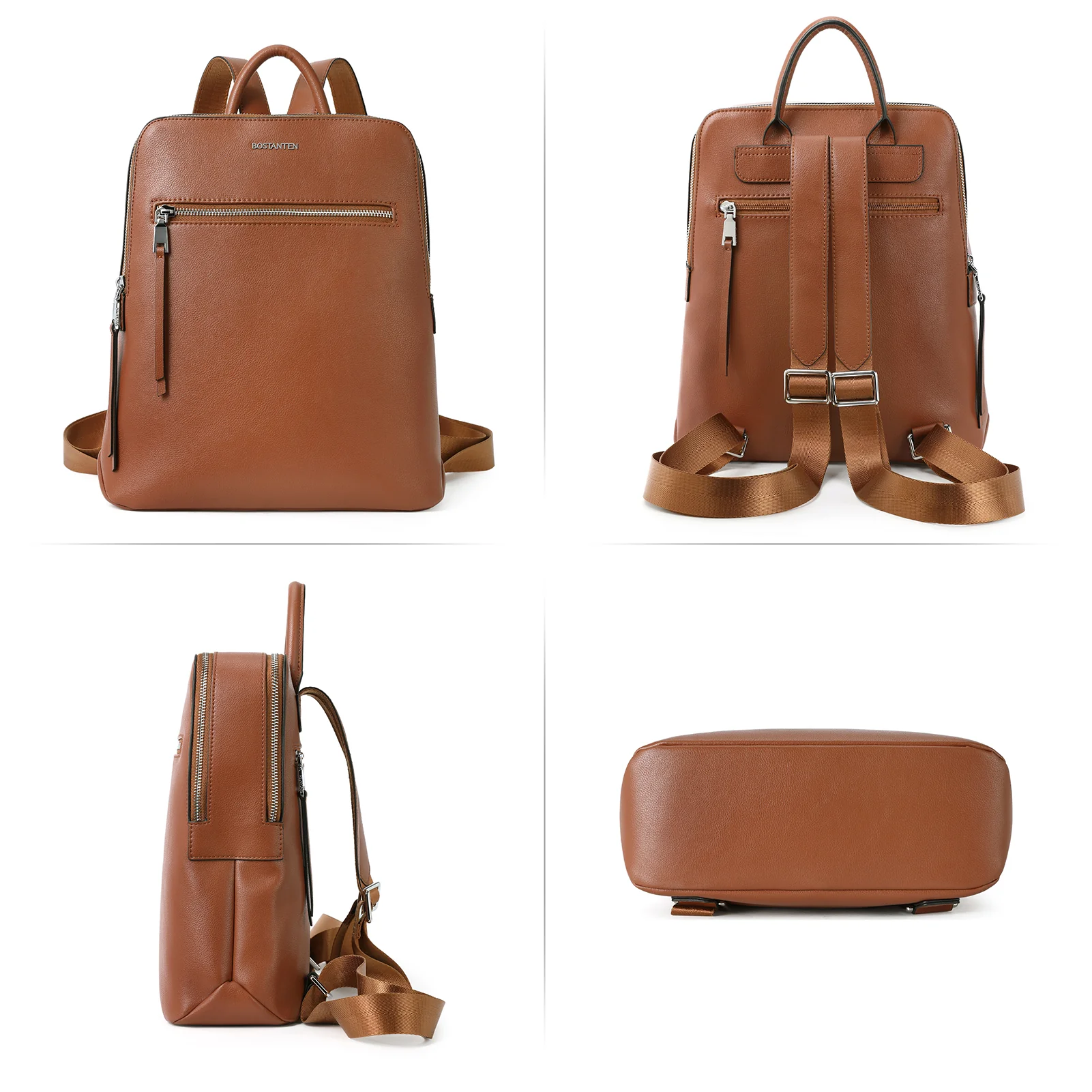 Nombongo Soft Leather Backpack — Pitch-Black - Image 13
