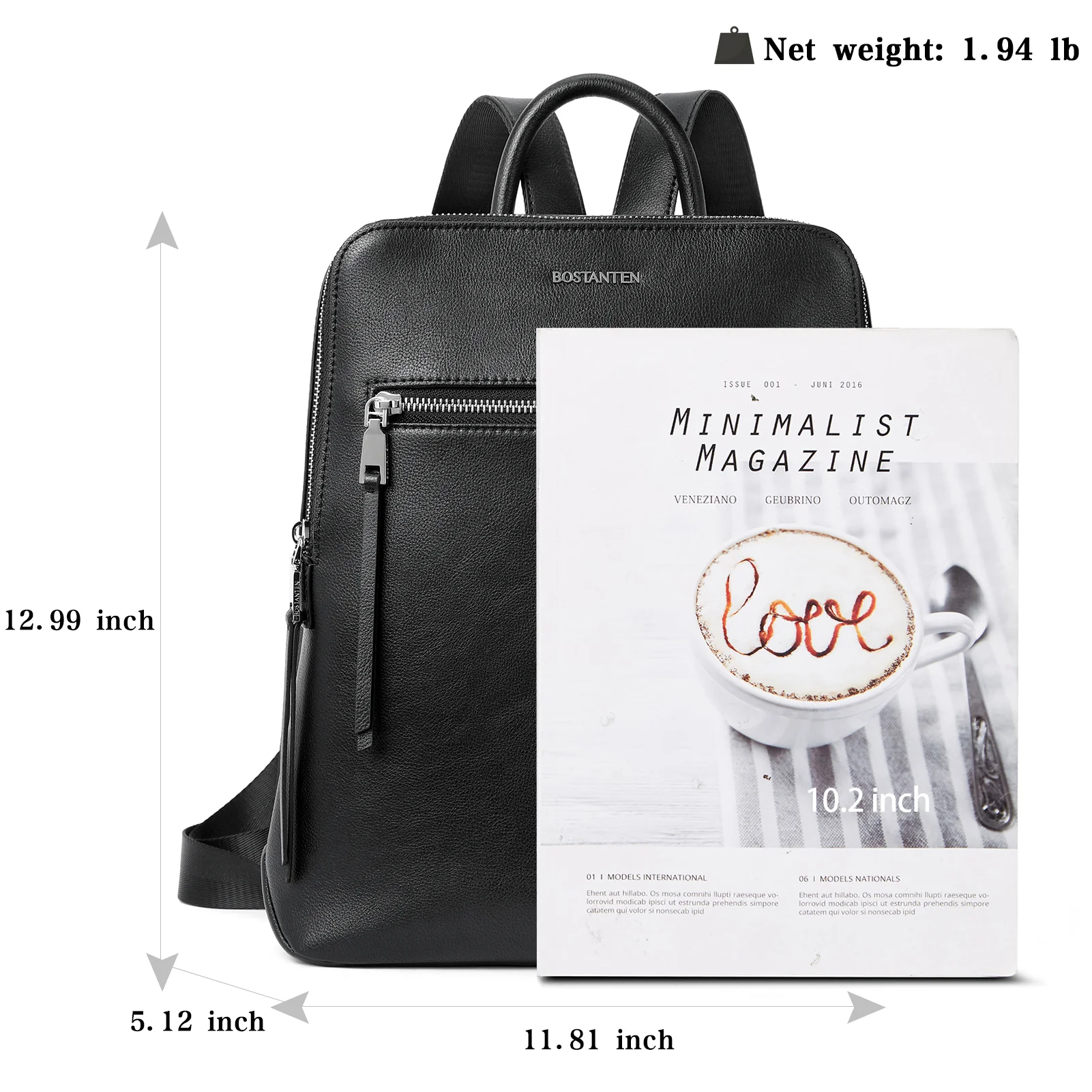 Nombongo Soft Leather Backpack — Pitch-Black - Image 5