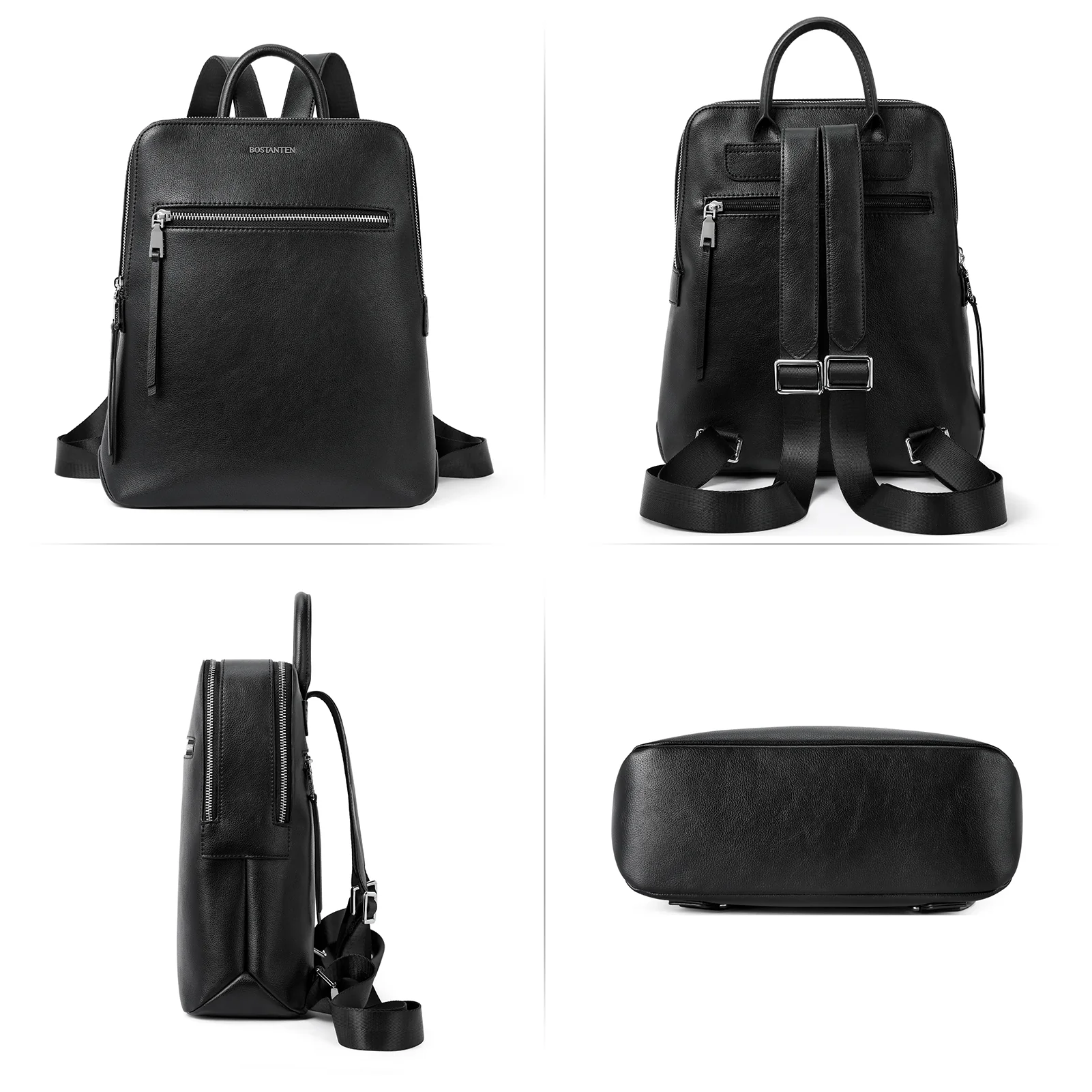 Nombongo Soft Leather Backpack — Pitch-Black - Image 6