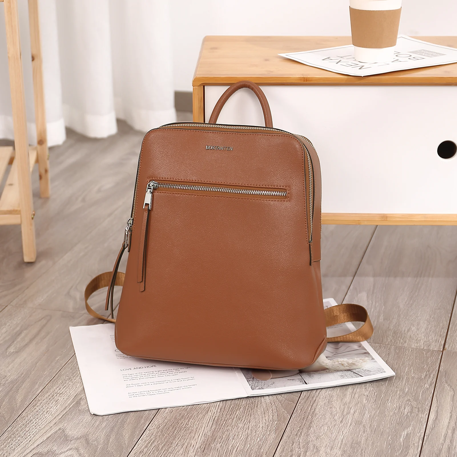 Nombongo Soft Leather Backpack — Pitch-Black - Image 9