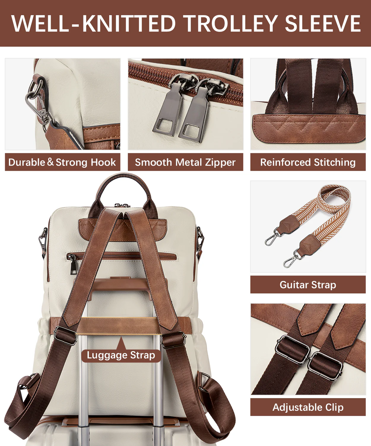 Nombongo Large Convertible Backpack Travel Bag - Two Sizes - Image 12