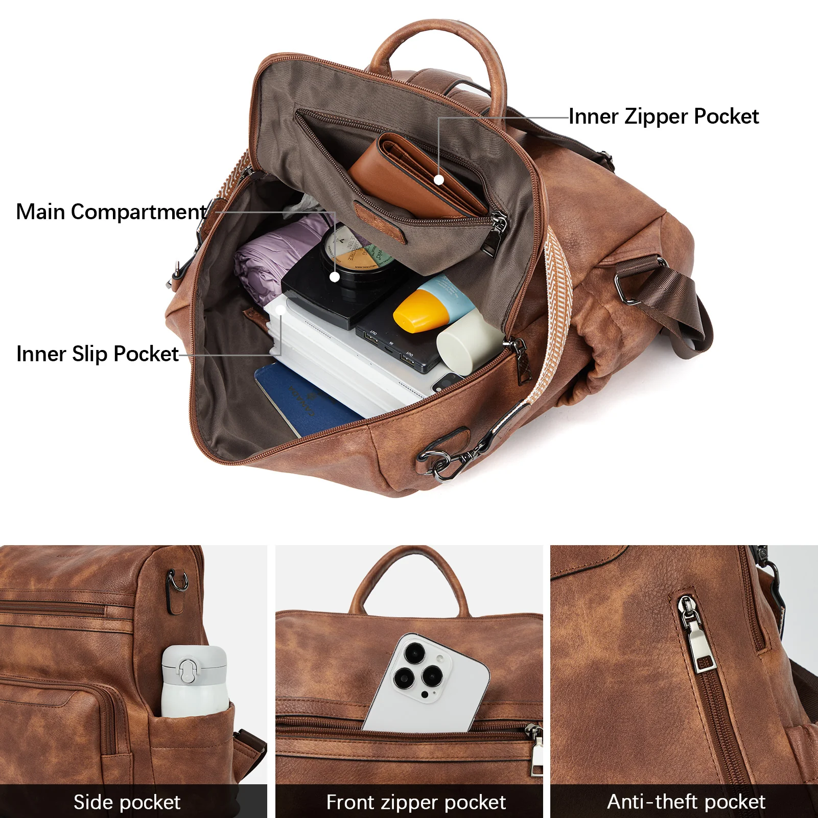 Nombongo Large Convertible Backpack Travel Bag - Two Sizes - Image 26