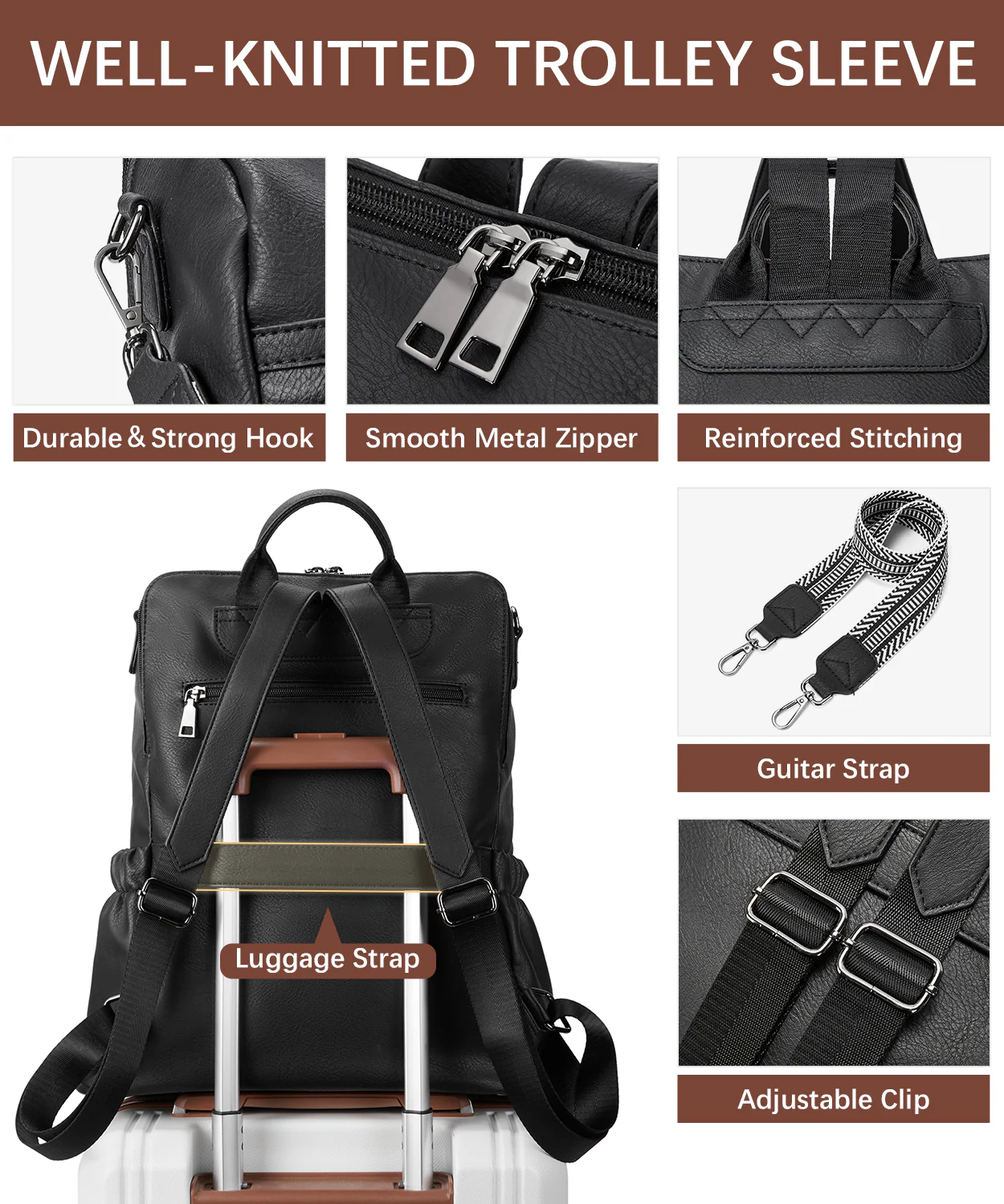 Nombongo Large Convertible Backpack Travel Bag - Two Sizes - Image 56