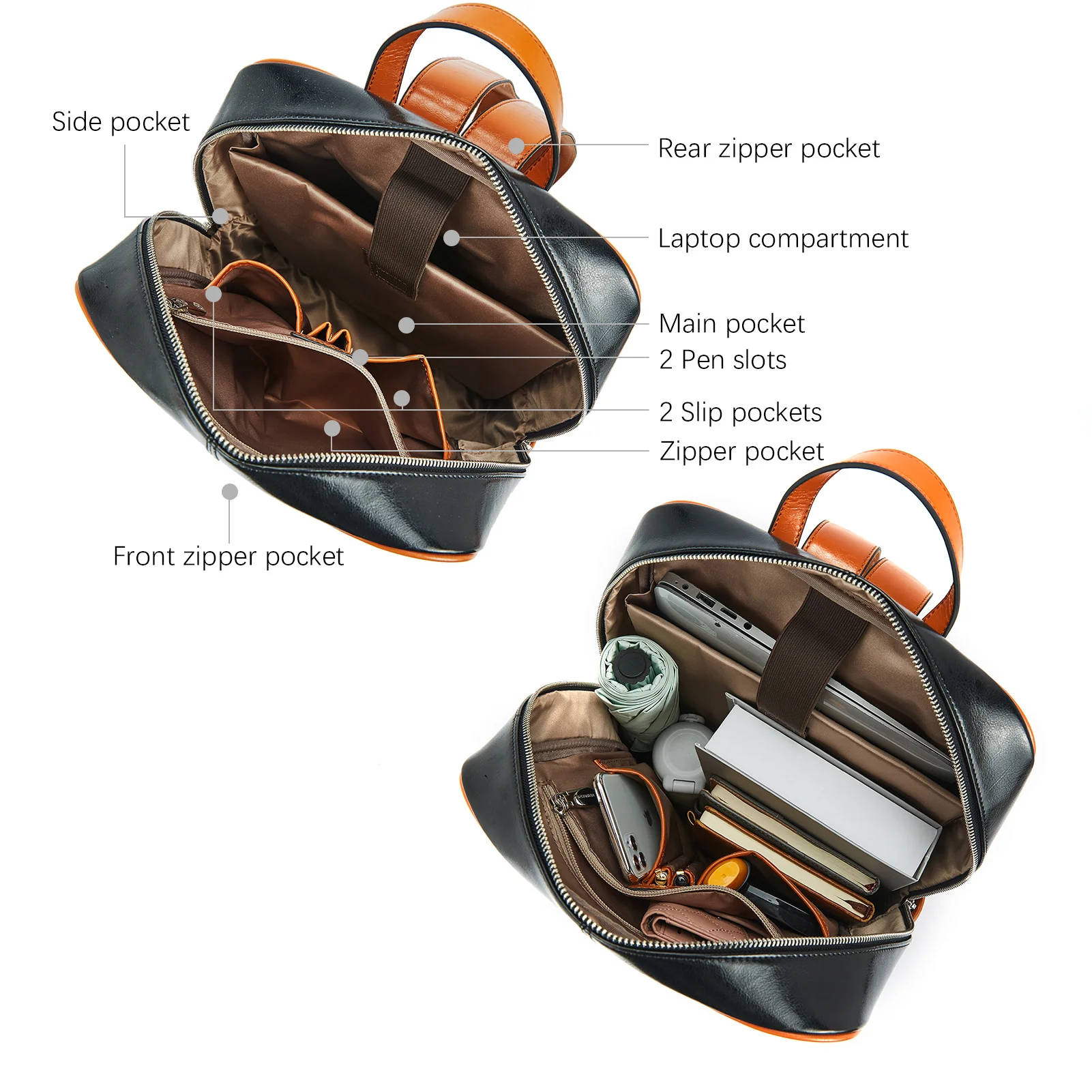 Vrba Leather Handbags Backpack — Creativity - Image 10