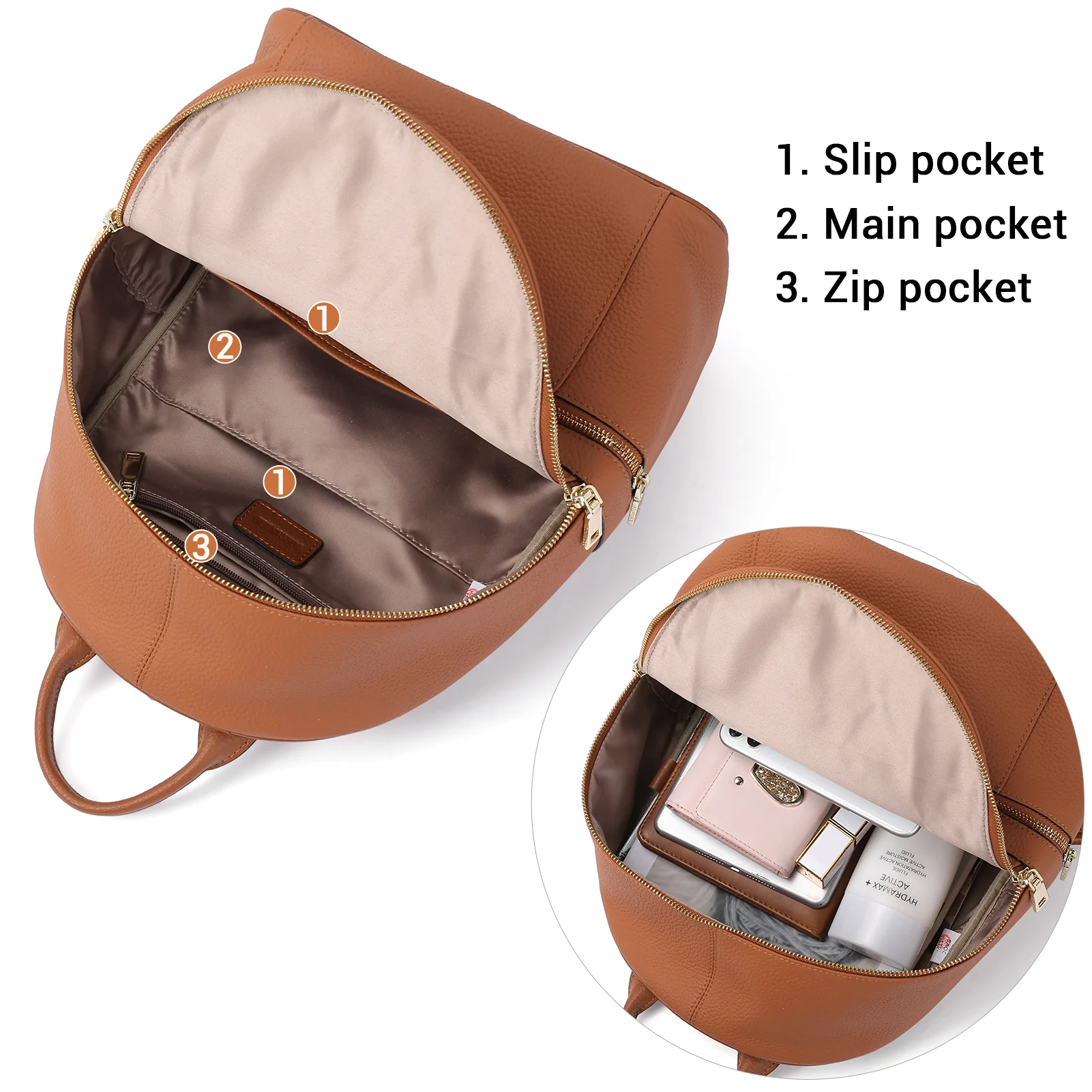 Nombongo Genuine Leather Backpack —College - Image 10