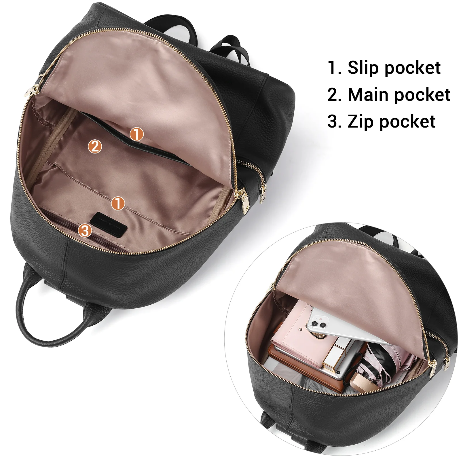 Nombongo Genuine Leather Backpack —College - Image 4
