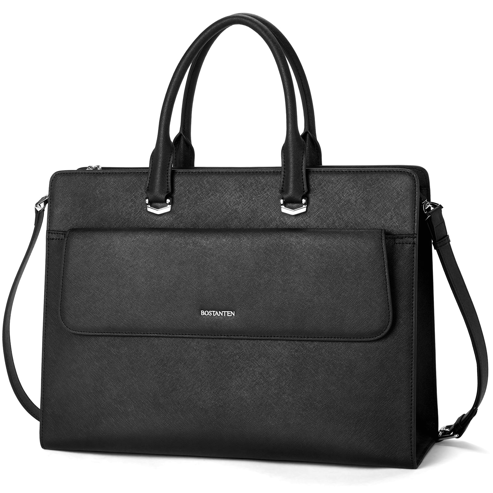 Mizuki Black Leather Briefcase Women's - Messenger Bags - Image 10