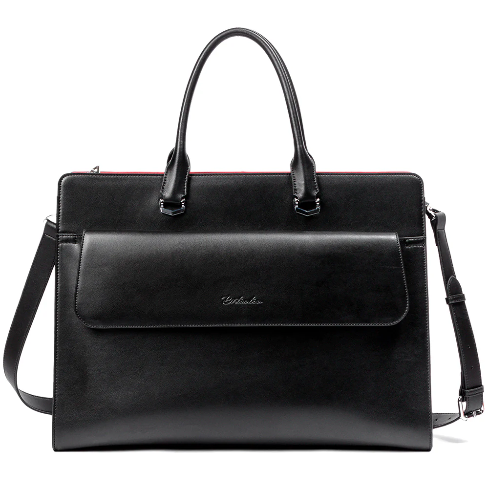 Mizuki Black Leather Briefcase Women's - Messenger Bags - Image 11