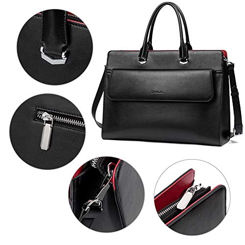 Mizuki Black Leather Briefcase Women's - Messenger Bags - Image 18