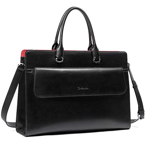 Mizuki Black Leather Briefcase Women's - Messenger Bags - Image 19