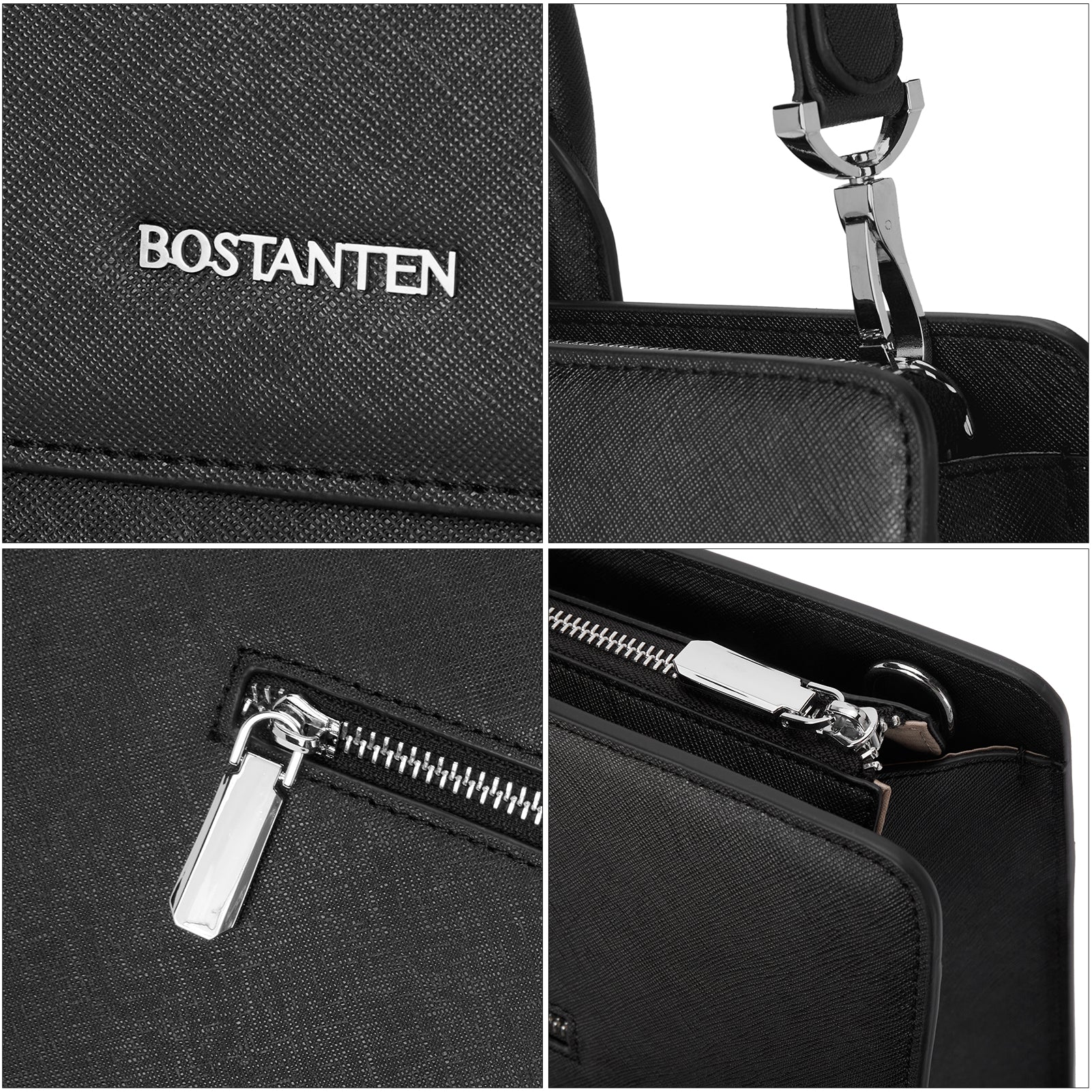 Mizuki Black Leather Briefcase Women's - Messenger Bags - Image 7