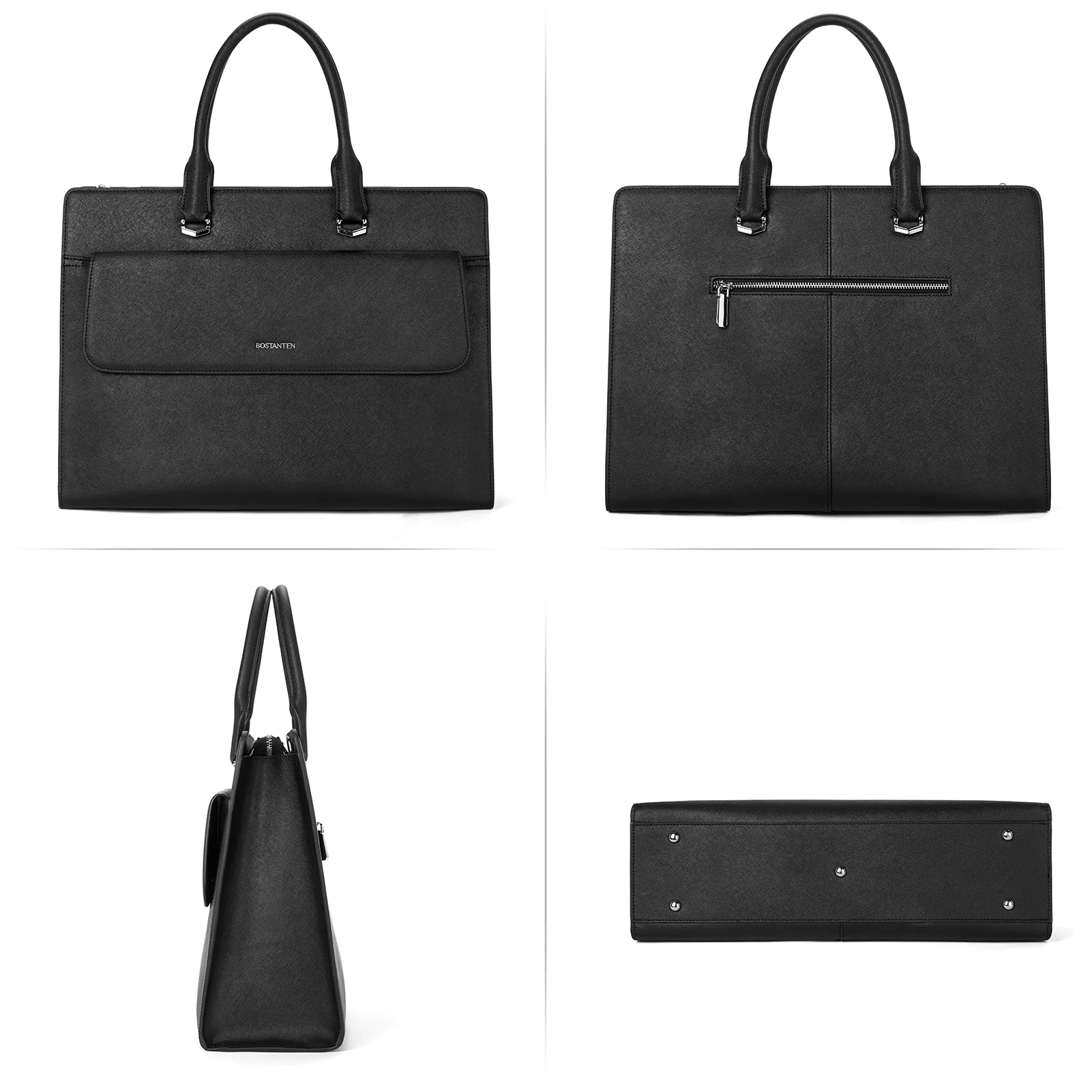 Mizuki Black Leather Briefcase Women's - Messenger Bags - Image 8