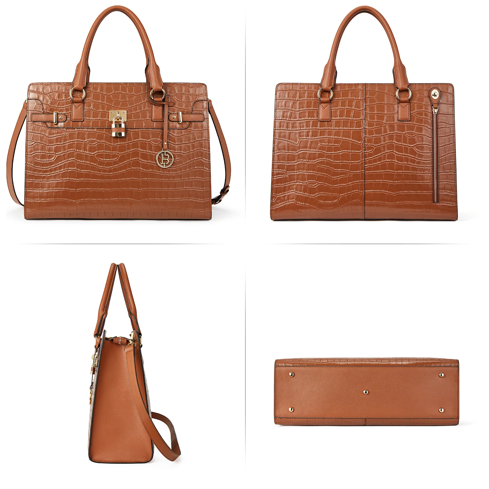 BOSTANTEN Briefcase for Women 15.6 inch Leather Laptop Bag Vintage Slim Lawyer Business Bag Stylish Work Purse - Image 5