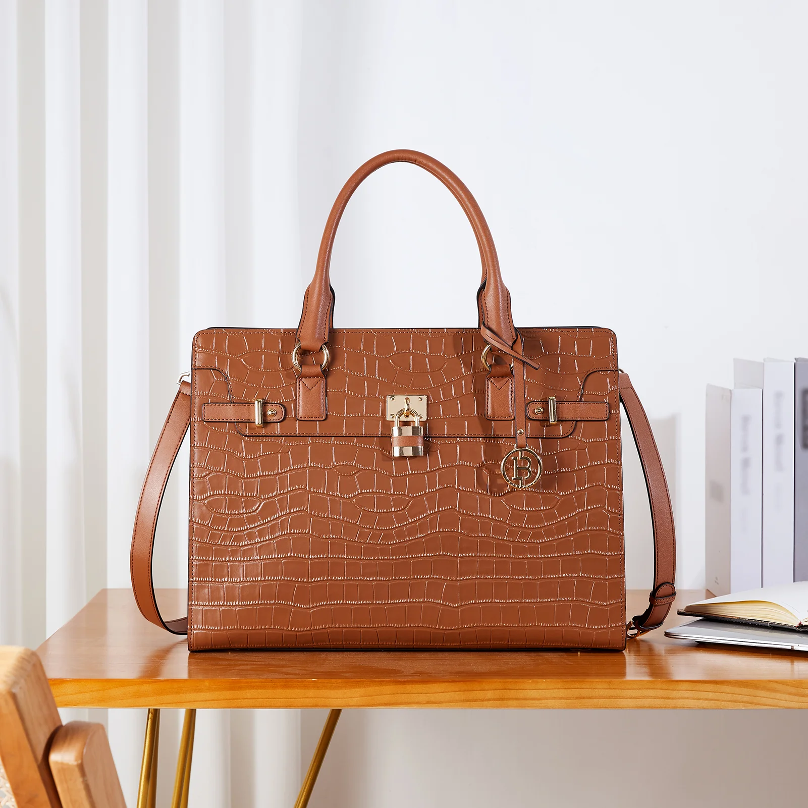 BOSTANTEN Briefcase for Women 15.6 inch Leather Laptop Bag Vintage Slim Lawyer Business Bag Stylish Work Purse - Image 7