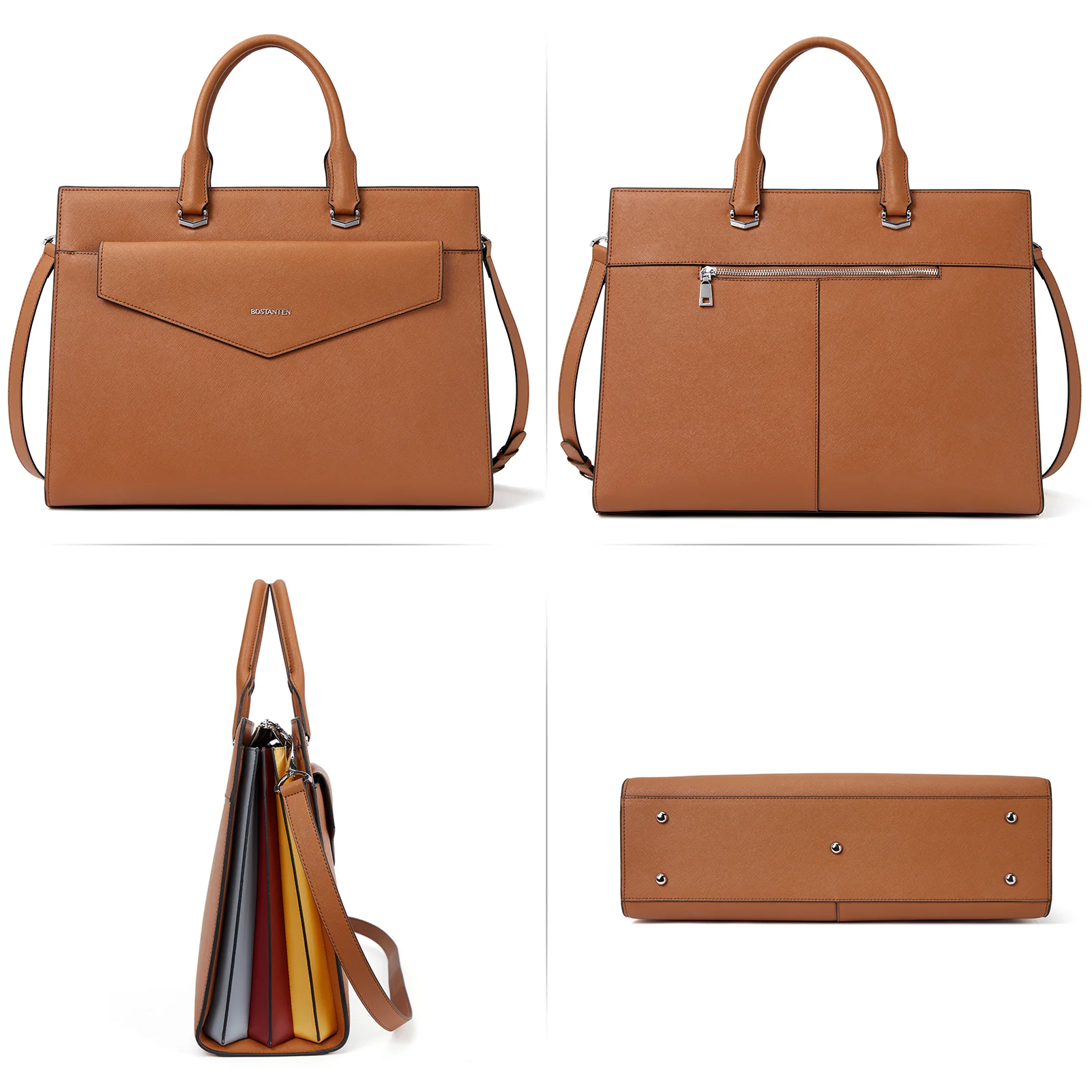 Mizuki Modern-Style Leather Briefcase - Image 10