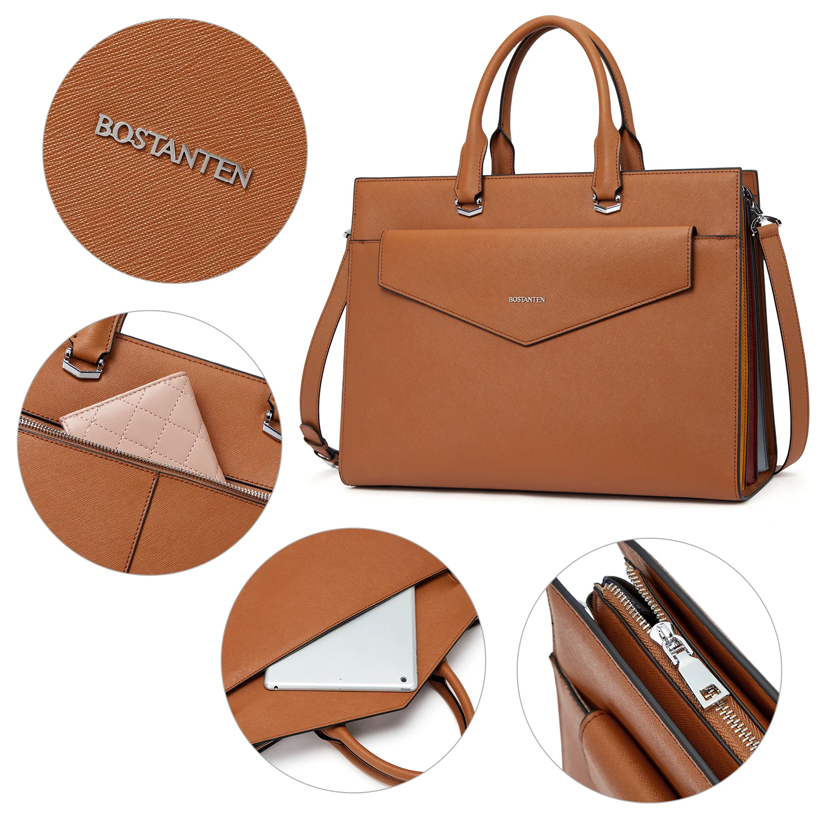 Mizuki Modern-Style Leather Briefcase - Image 12